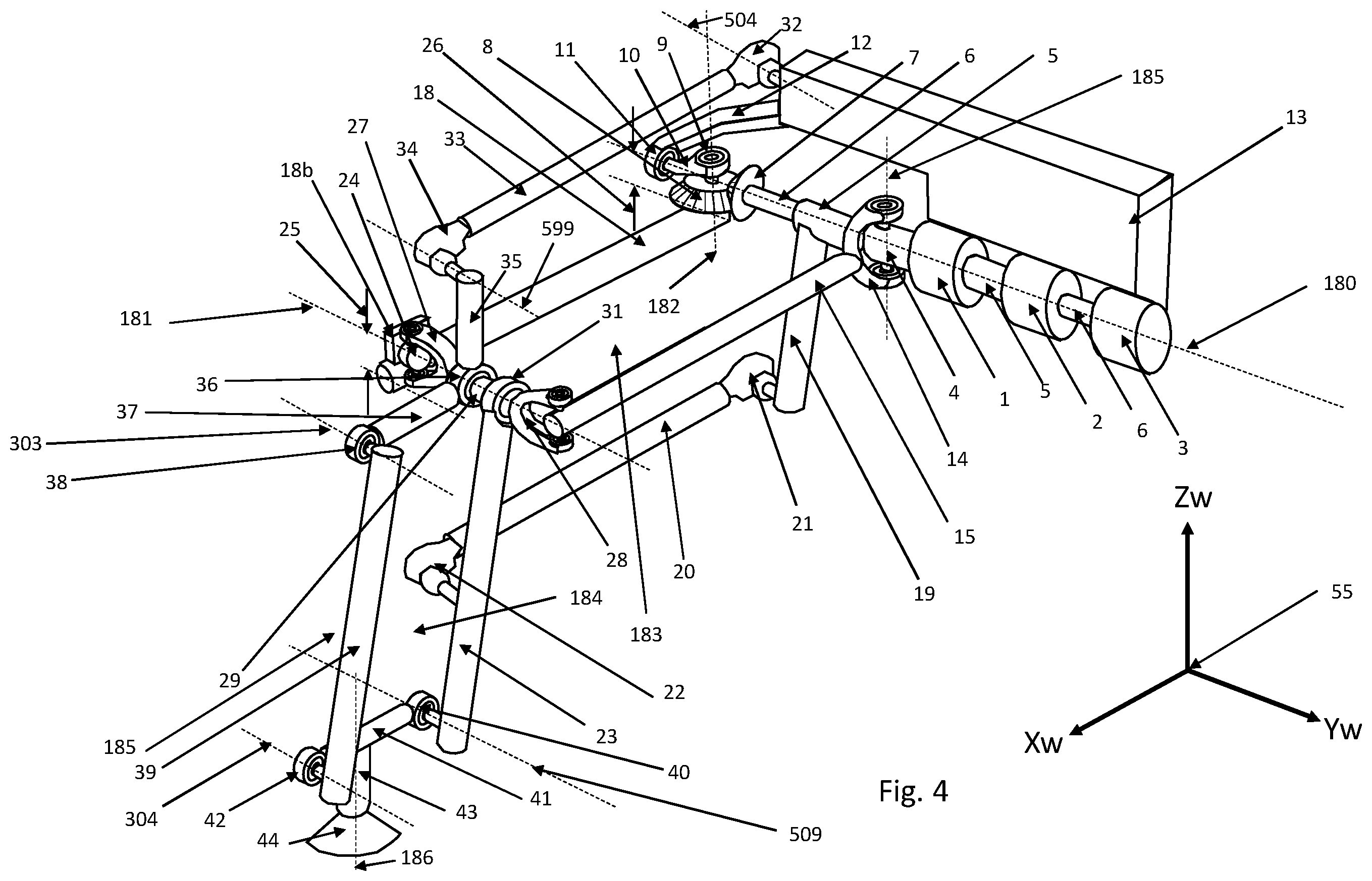 Patent US12134187 Figure 4 – Agile robot arm for positioning a tool with controlled orientation