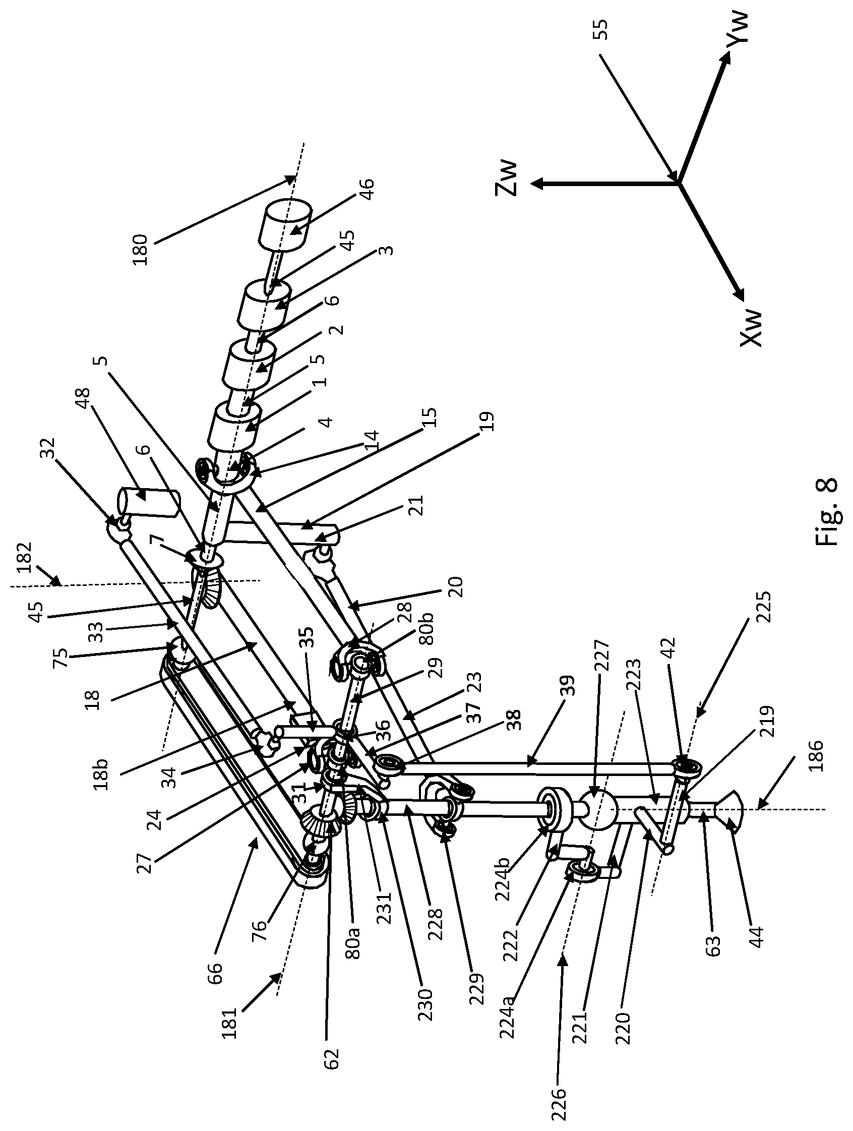 Patent US12134187 Figure 9 – Agile robot arm for positioning a tool with controlled orientation