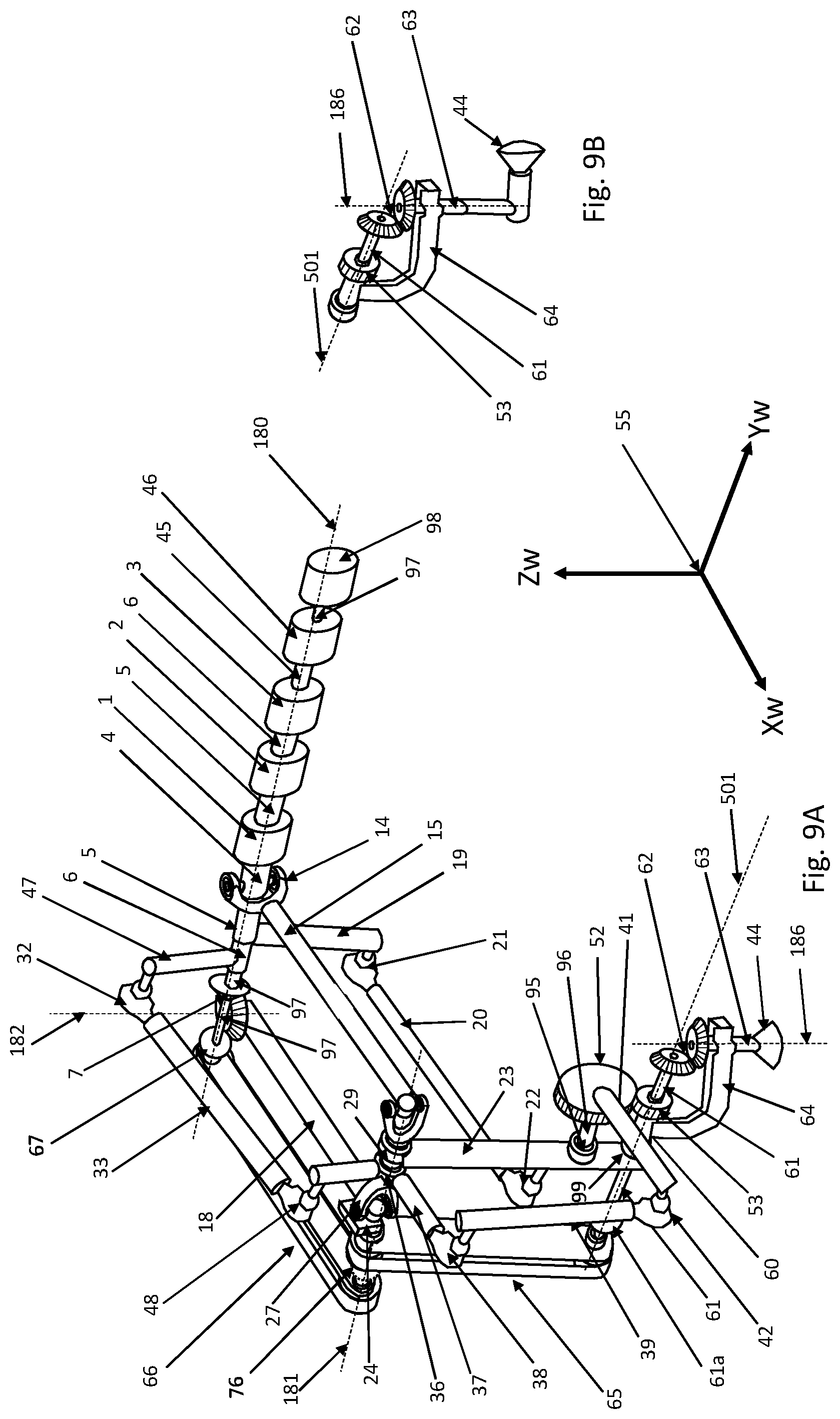 Patent US12134187 Figure 10 – Agile robot arm for positioning a tool with controlled orientation
