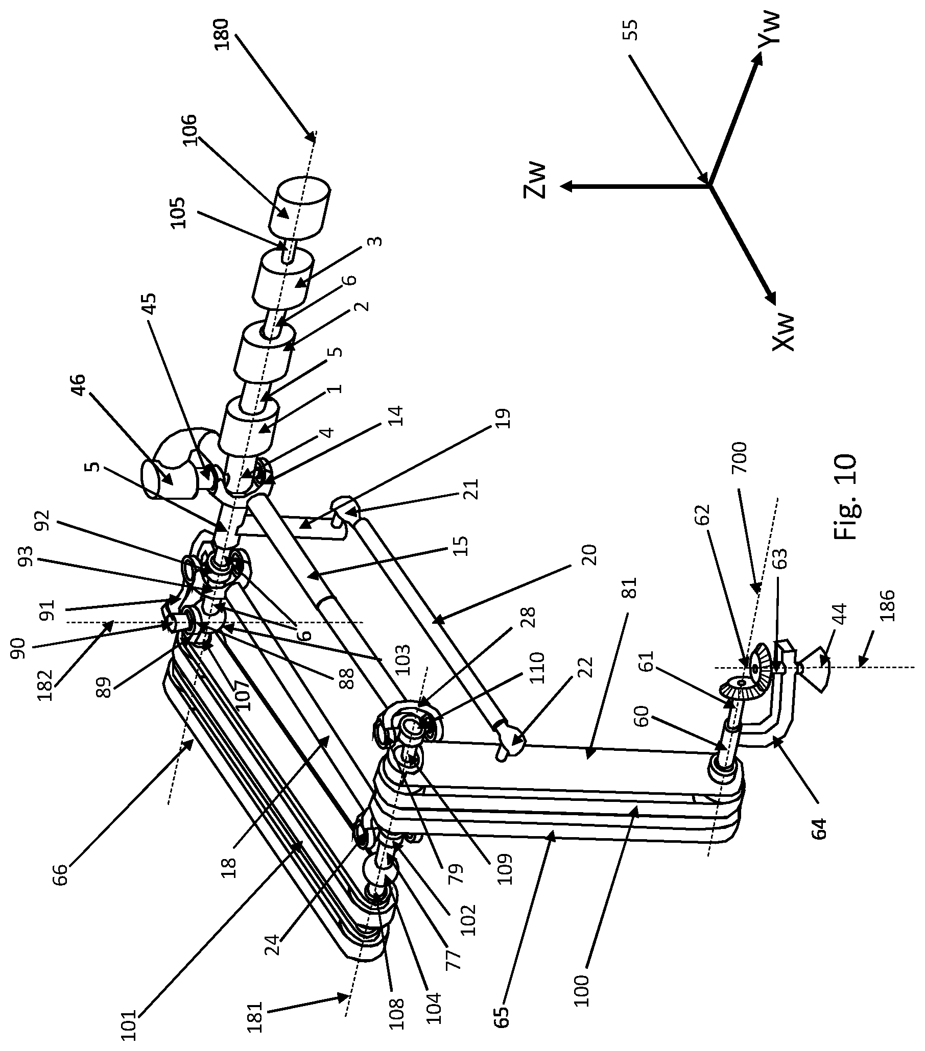 Patent US12134187 Figure 11 – Agile robot arm for positioning a tool with controlled orientation