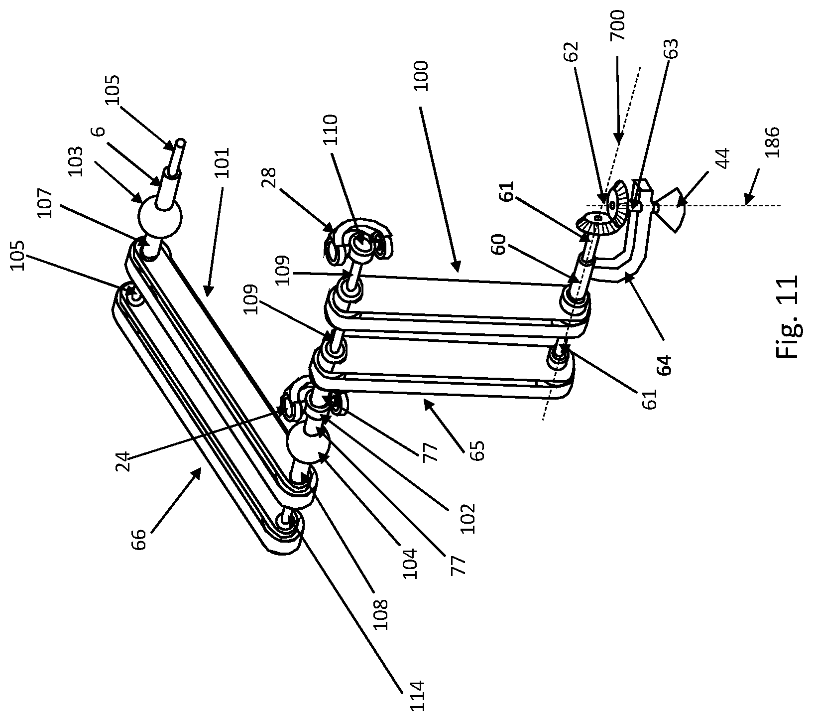 Patent US12134187 Figure 12 – Agile robot arm for positioning a tool with controlled orientation