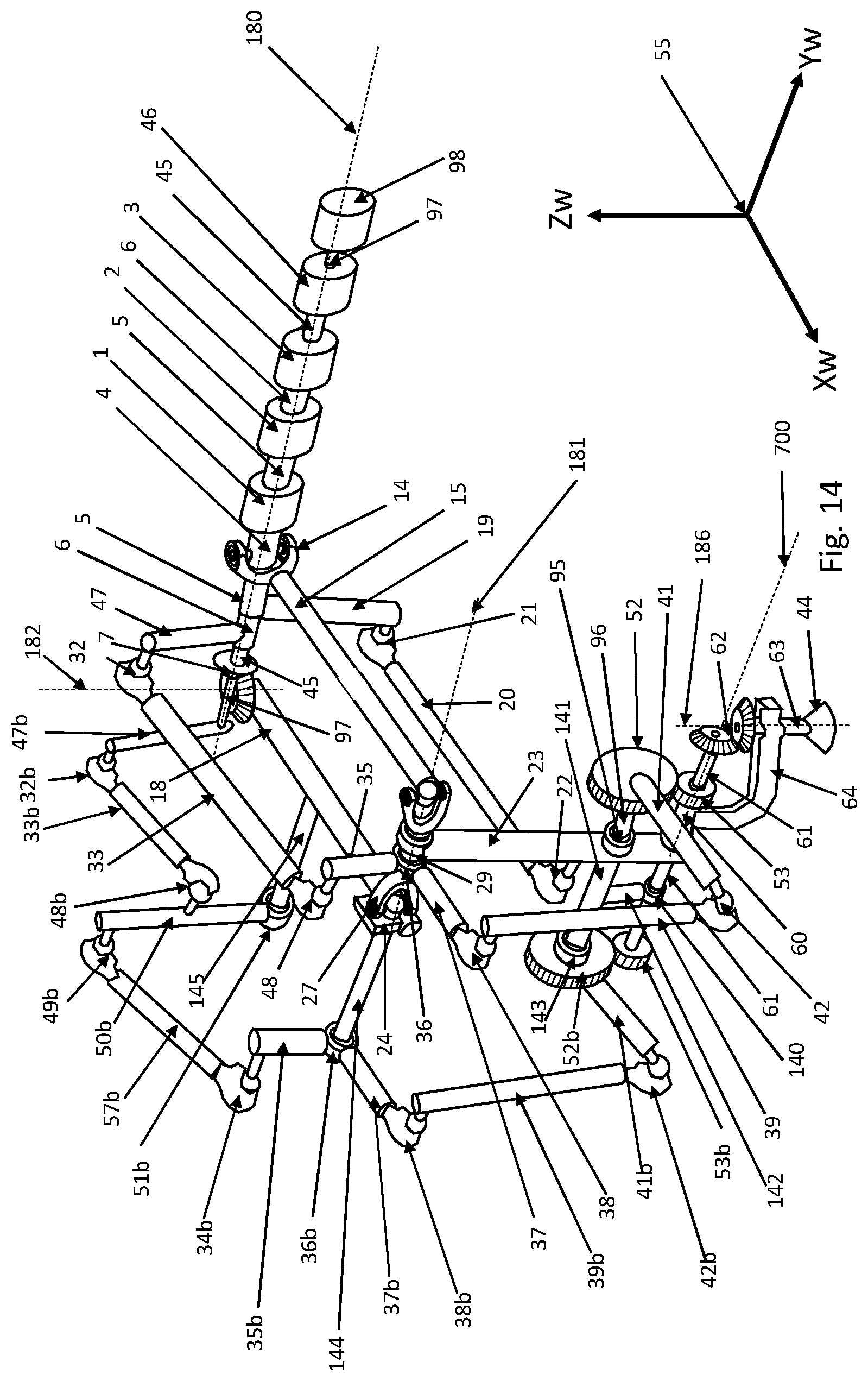 Patent US12134187 Figure 15 – Agile robot arm for positioning a tool with controlled orientation