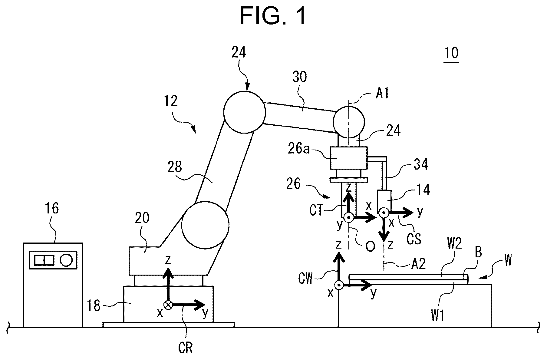 Patent US12134195 Figure 1 – Control device for robot, robot system, control method, and program