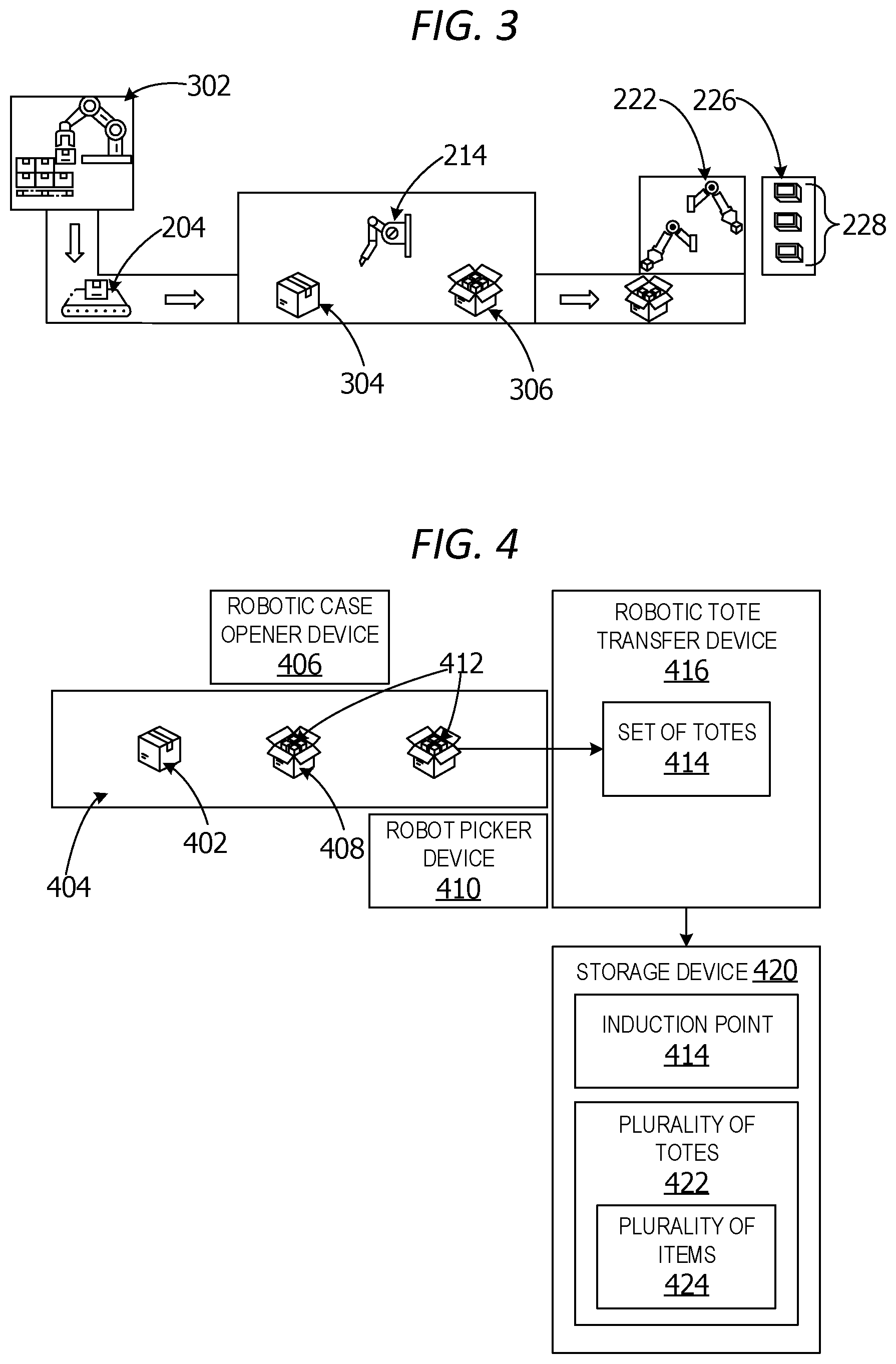 Patent US12134198 Figure 3 – Integrated item decanting system