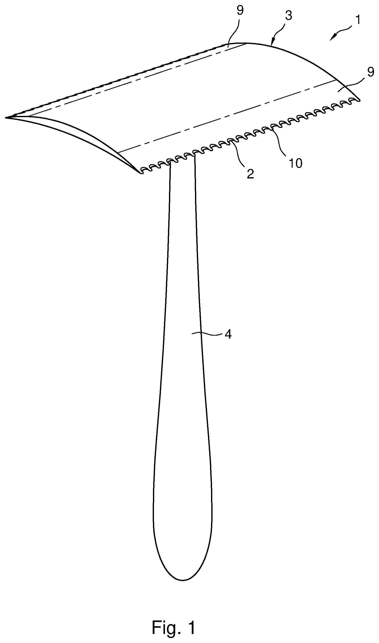 Patent US12134203 Figure 1 – Razor having a hair-cutting fiber