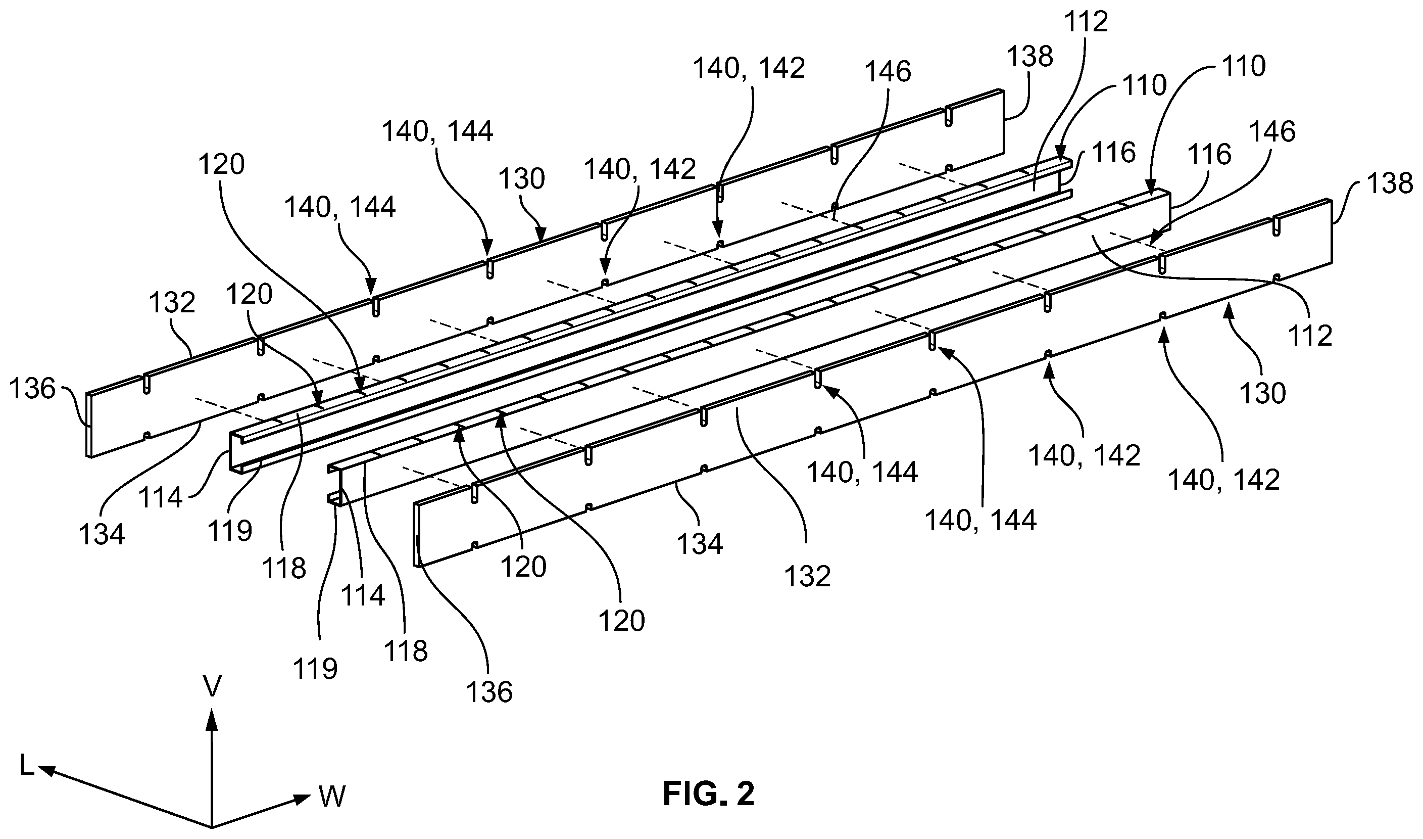 Patent US12134209 Figure 2 – Bulkhead system for concrete casting bed