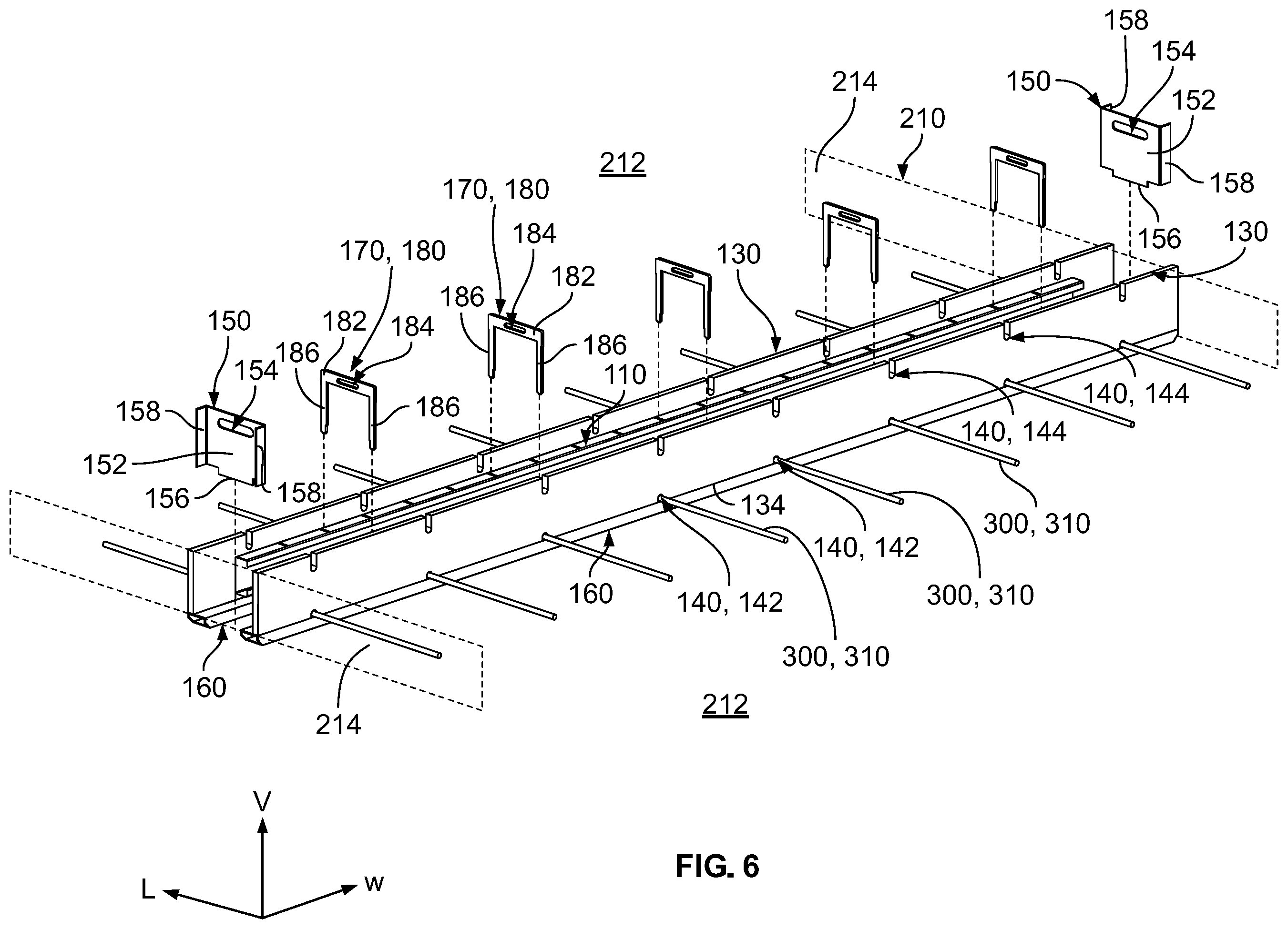 Patent US12134209 Figure 6 – Bulkhead system for concrete casting bed