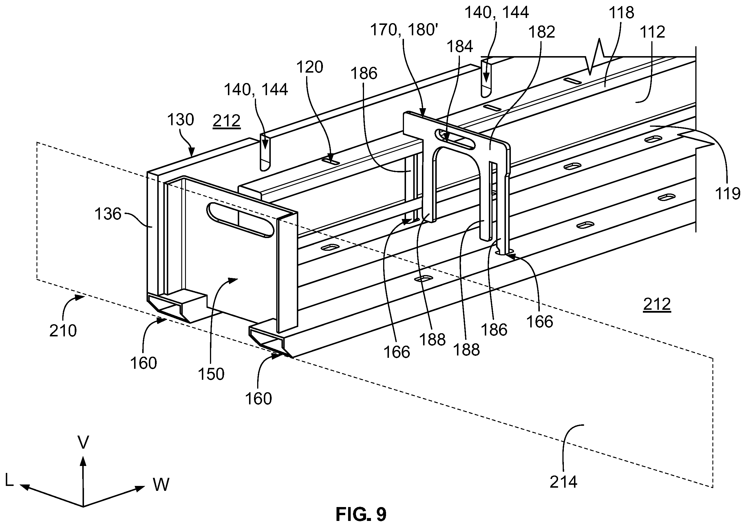 Patent US12134209 Figure 9 – Bulkhead system for concrete casting bed