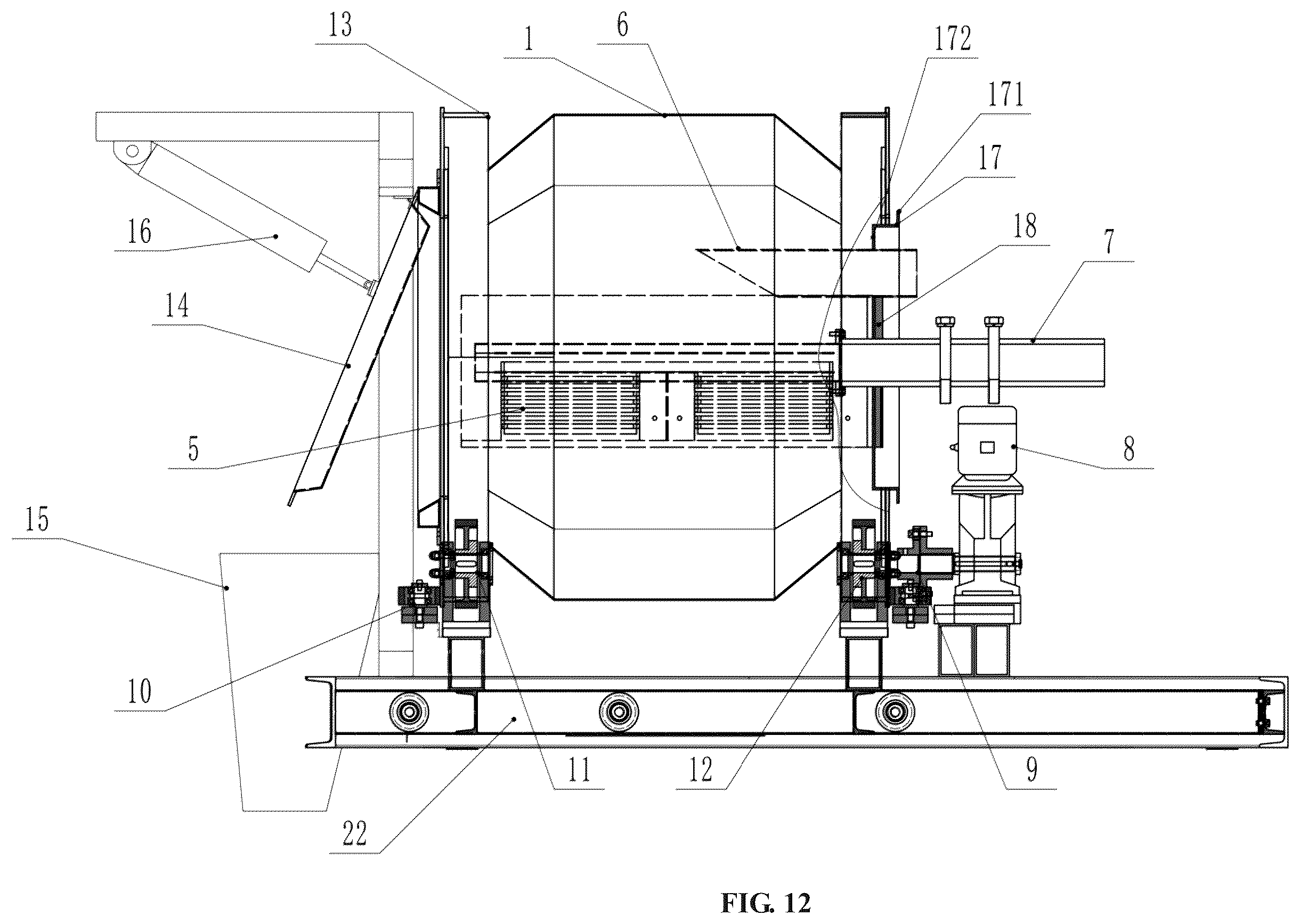 Patent US12134212 Figure 12 – Charging barrel of infrared dehumidification, crystallization and drying all-in-one machine and crystallization and drying all-in-one machine