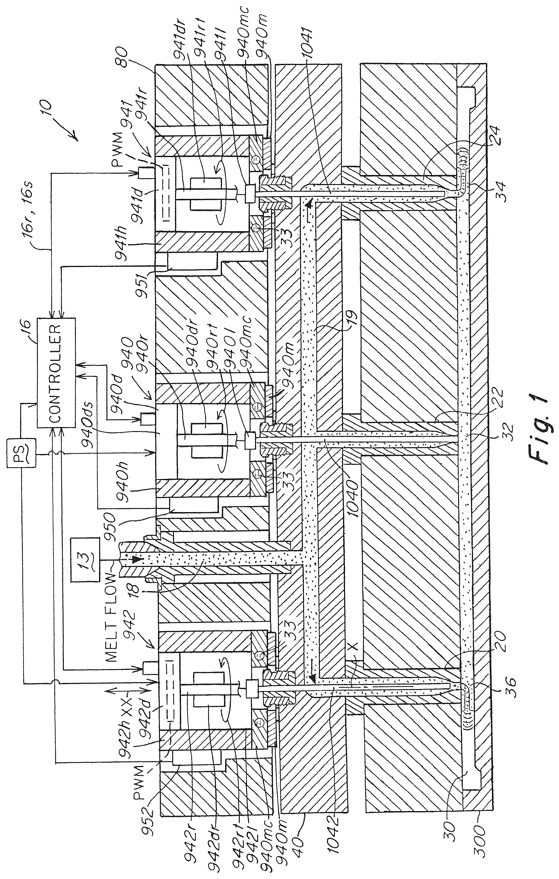 Patent US12134219 Figure 1 – Injection molding apparatus with insulated integrated actuator electronic drive