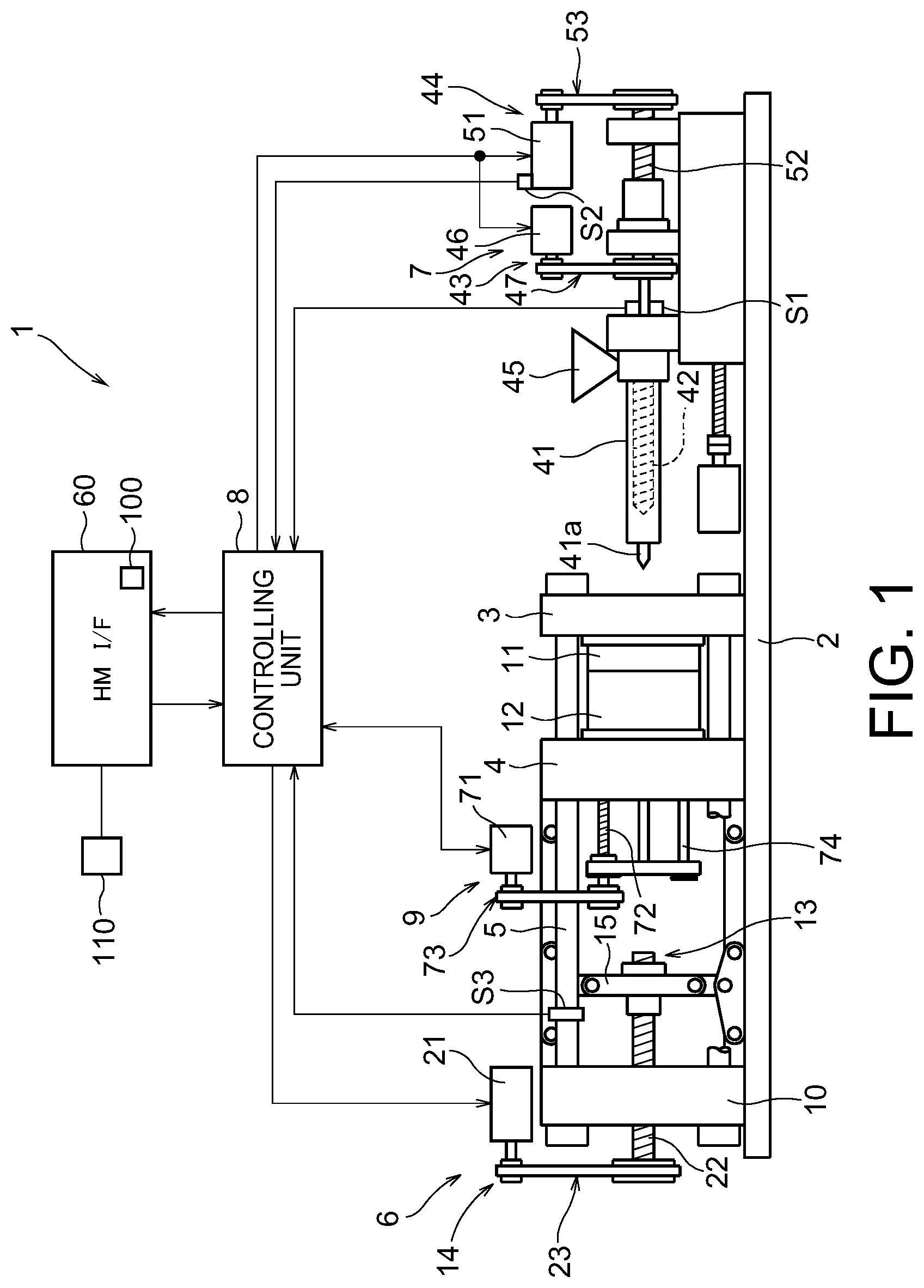 Patent US12134220 Figure 1 – Injection molding machine and method of controlling the same