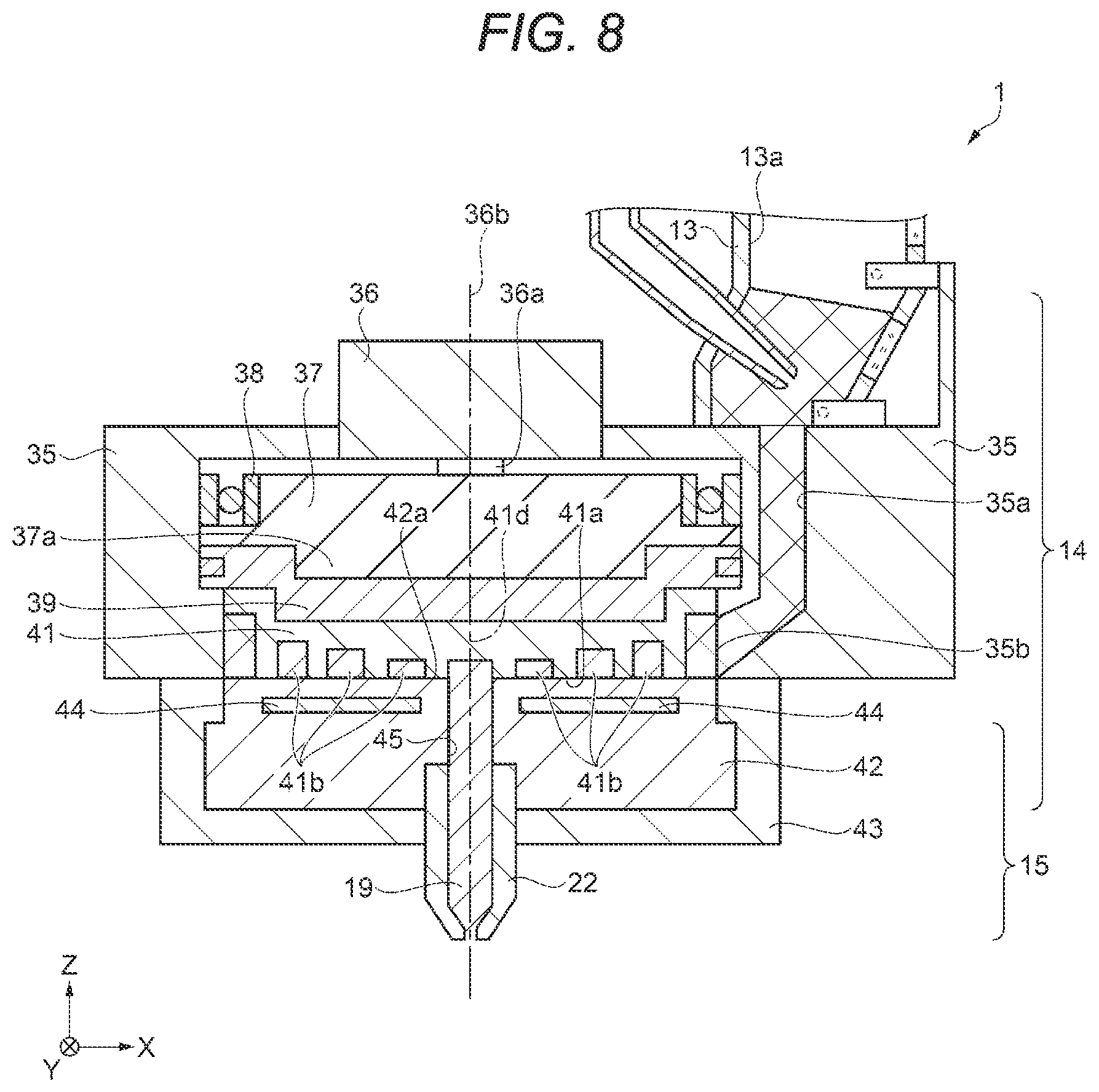 Patent US12134231 Figure 5 – Plasticizing device, three-dimensional shaping apparatus, and injection molding apparatus