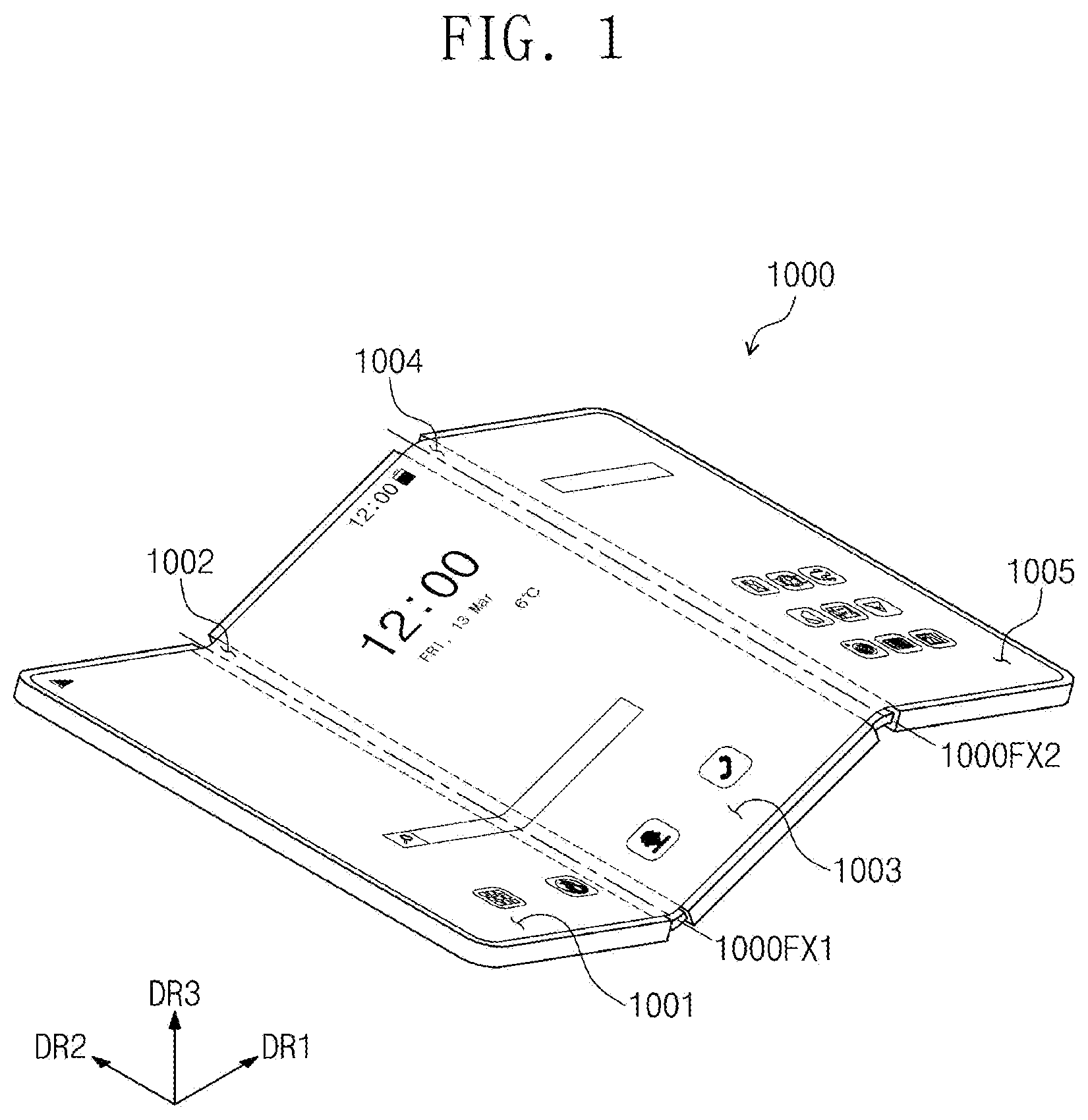 Patent US12134262 Figure 1 – Display device