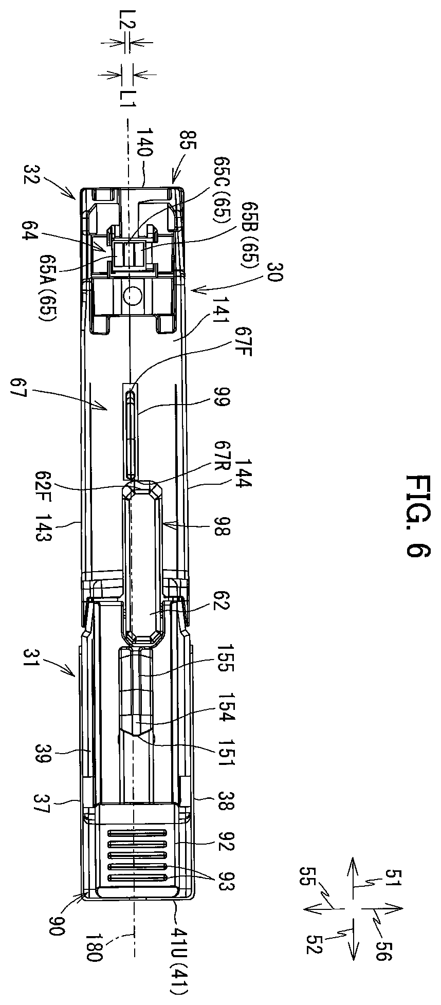 Patent US12134276 Figure 6 – Liquid cartridge including plate member pivotally movable between first posture and second posture