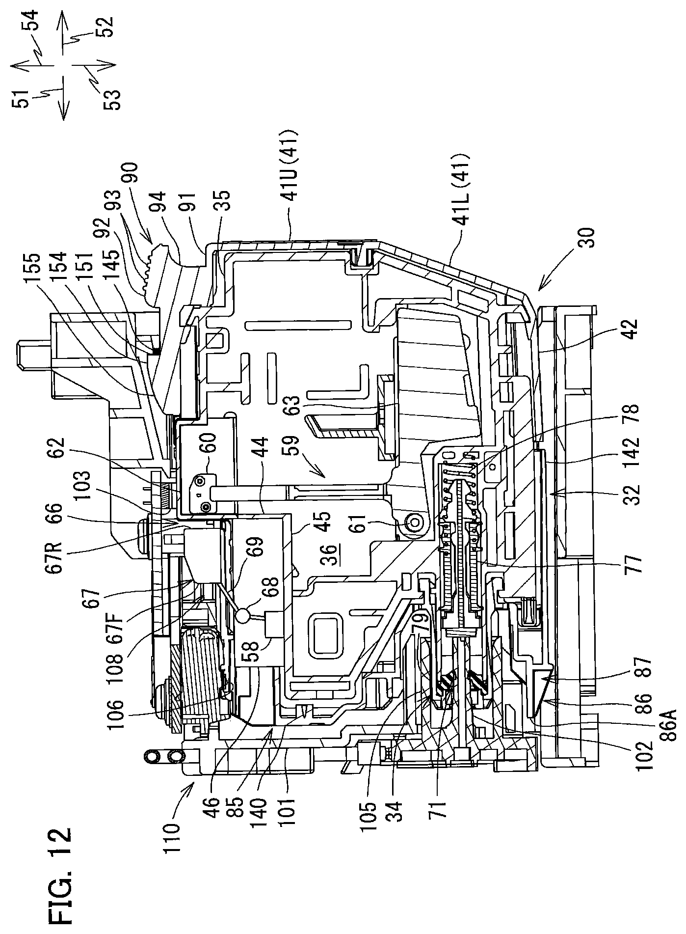 Patent US12134276 Figure 12 – Liquid cartridge including plate member pivotally movable between first posture and second posture