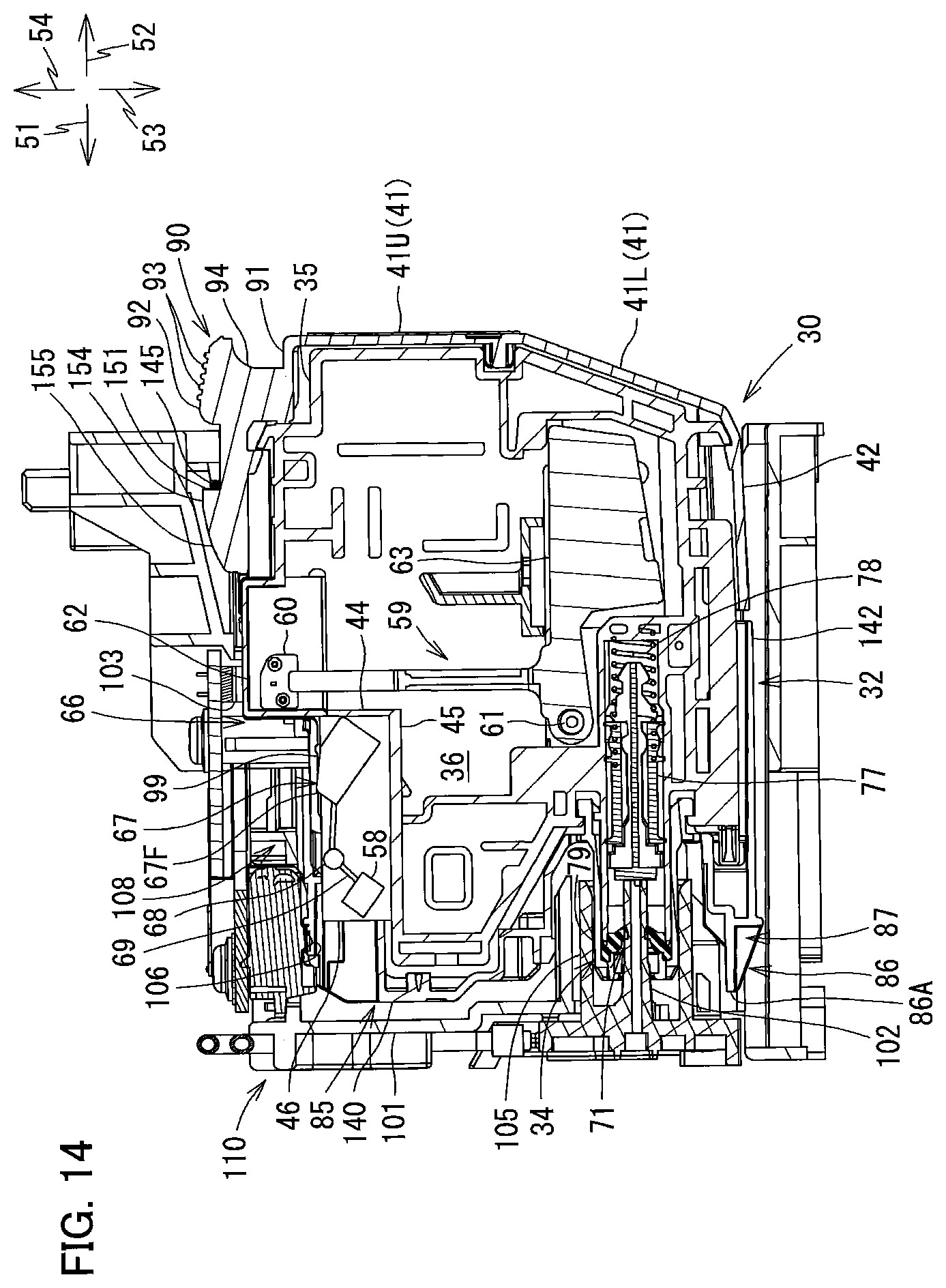 Patent US12134276 Figure 14 – Liquid cartridge including plate member pivotally movable between first posture and second posture