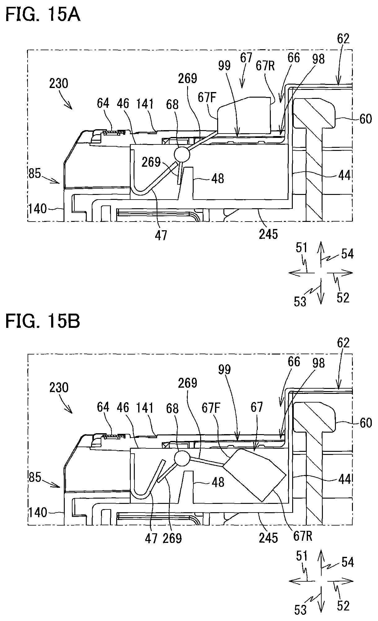 Patent US12134276 Figure 15 – Liquid cartridge including plate member pivotally movable between first posture and second posture