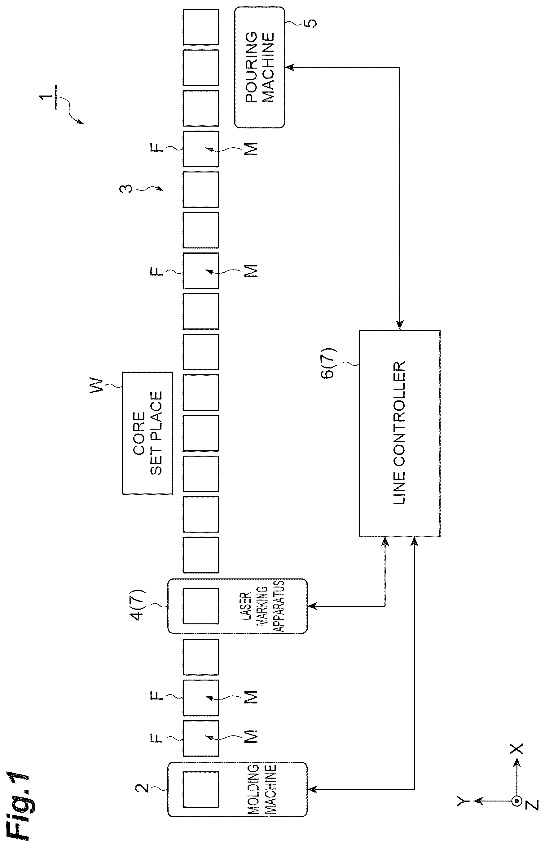 Patent US12134279 — Laser marking apparatus, laser marking system, and laser marking method — Figure 1