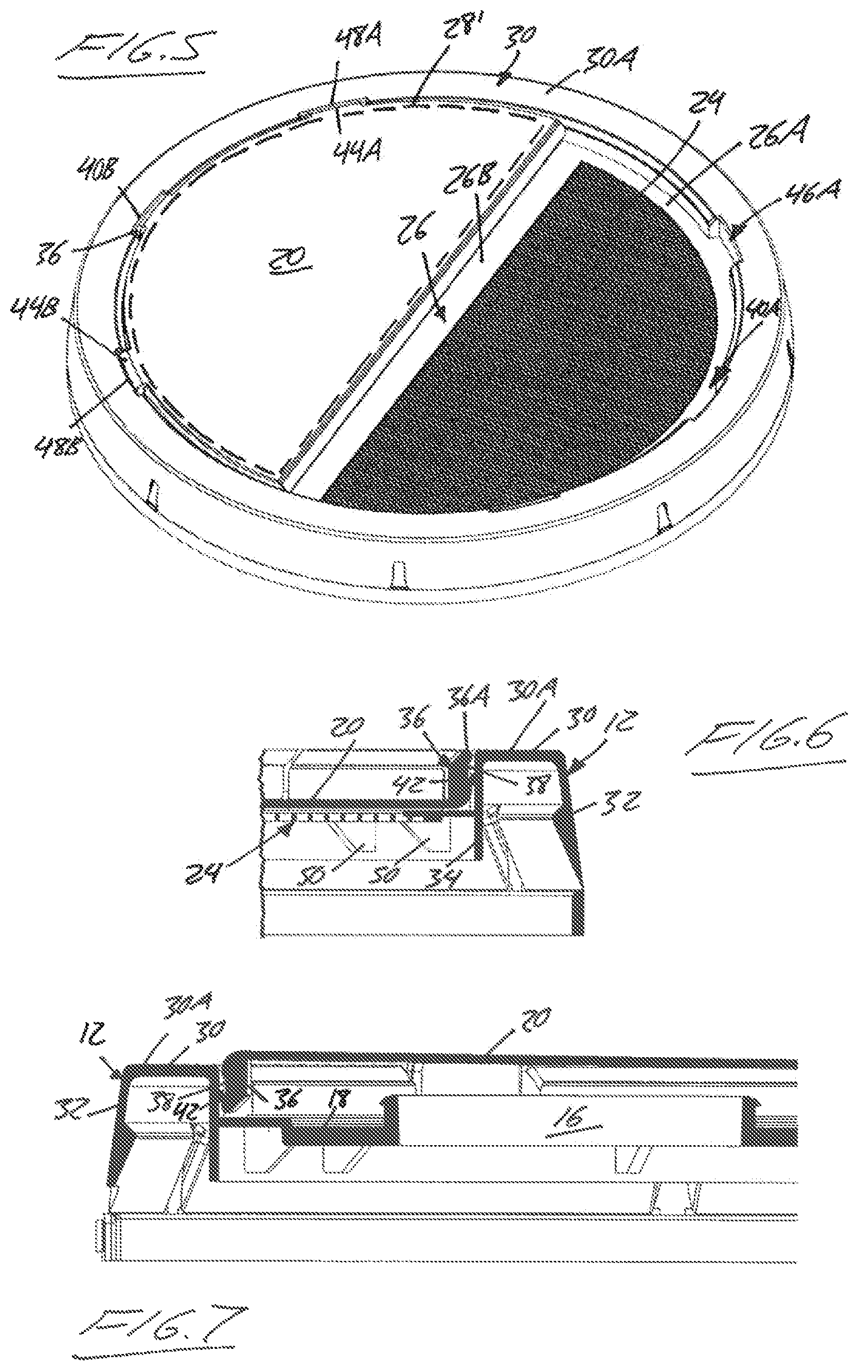 Patent US12134282 Figure 3 – Combined lid and strainer device for a paint container