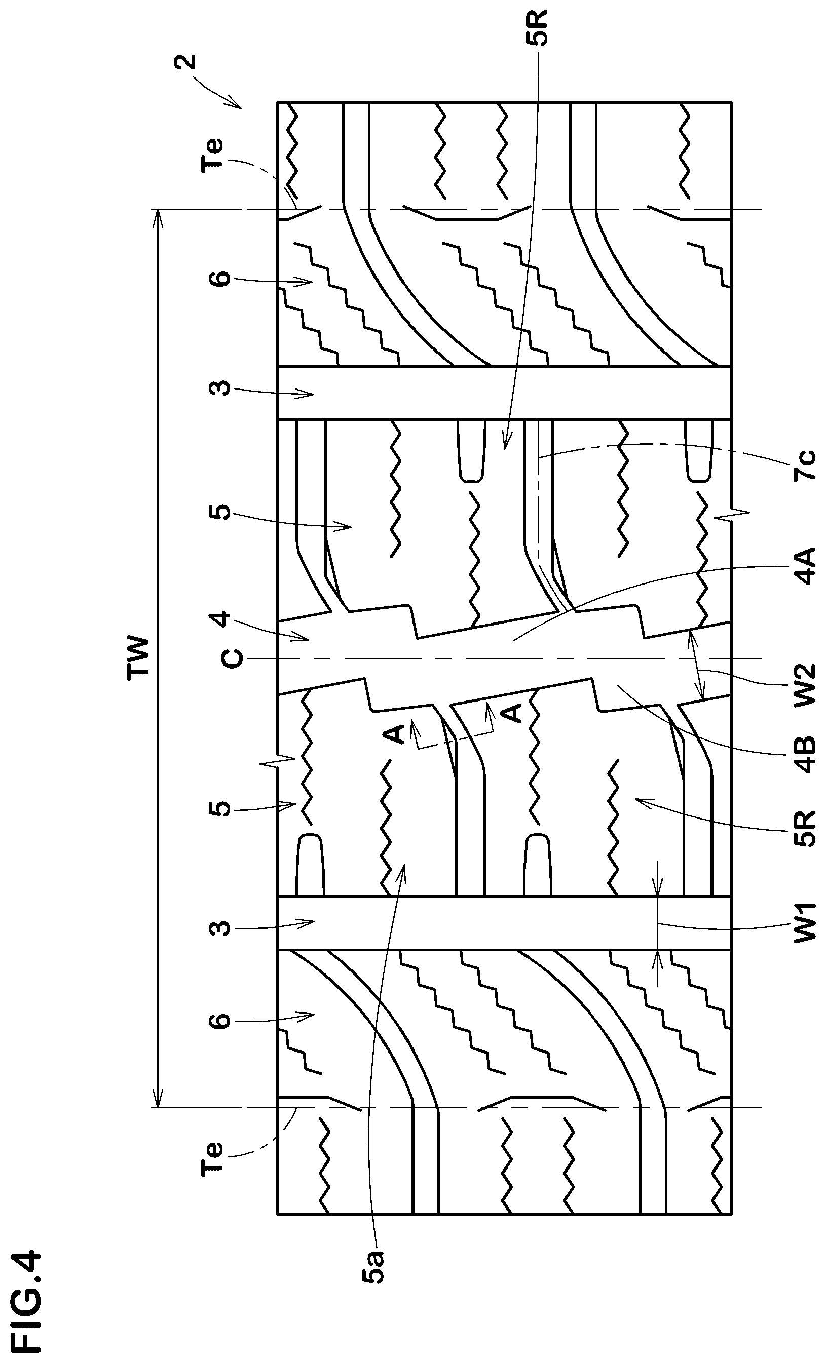 Patent US12134285 Figure 4 – Tire