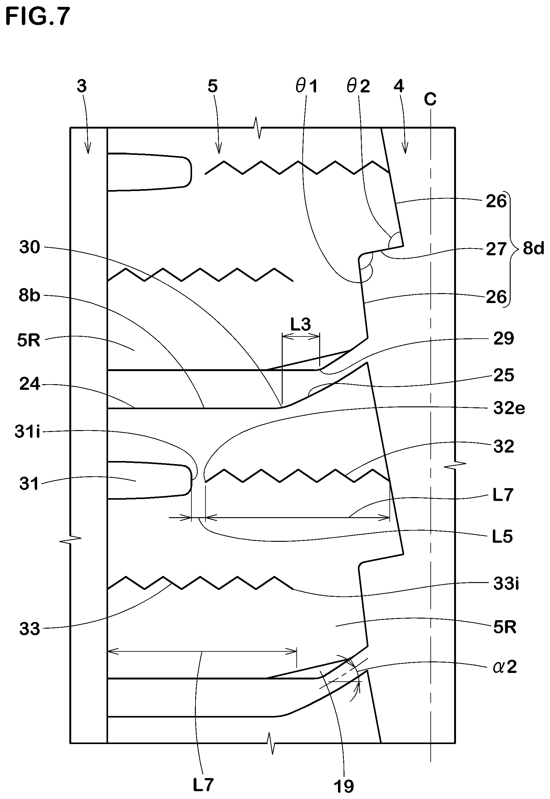 Patent US12134285 Figure 7 – Tire