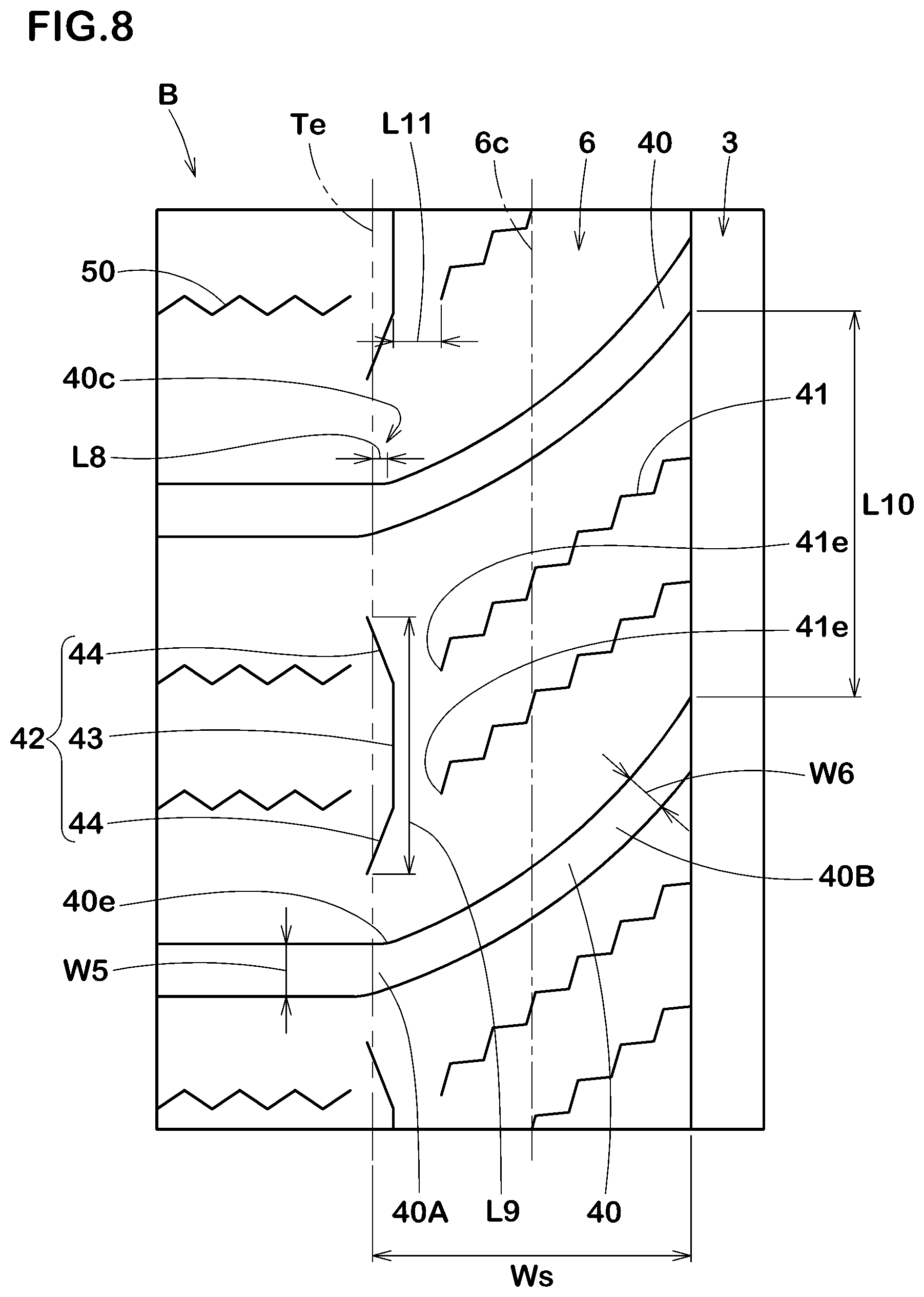 Patent US12134285 Figure 8 – Tire