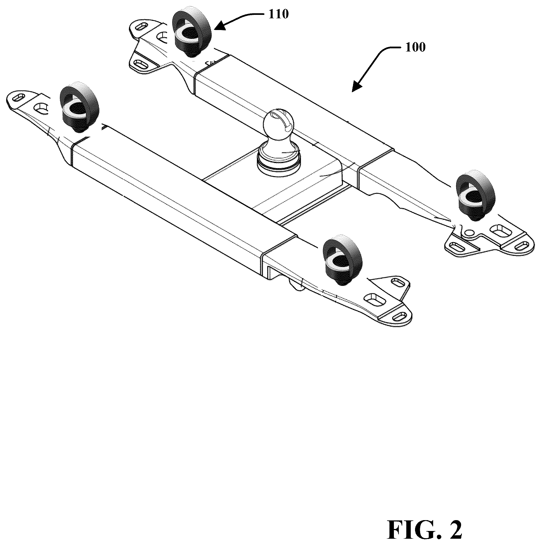 Patent US12134288 Figure 2 – Safety chain tie down mechanism with t-pin