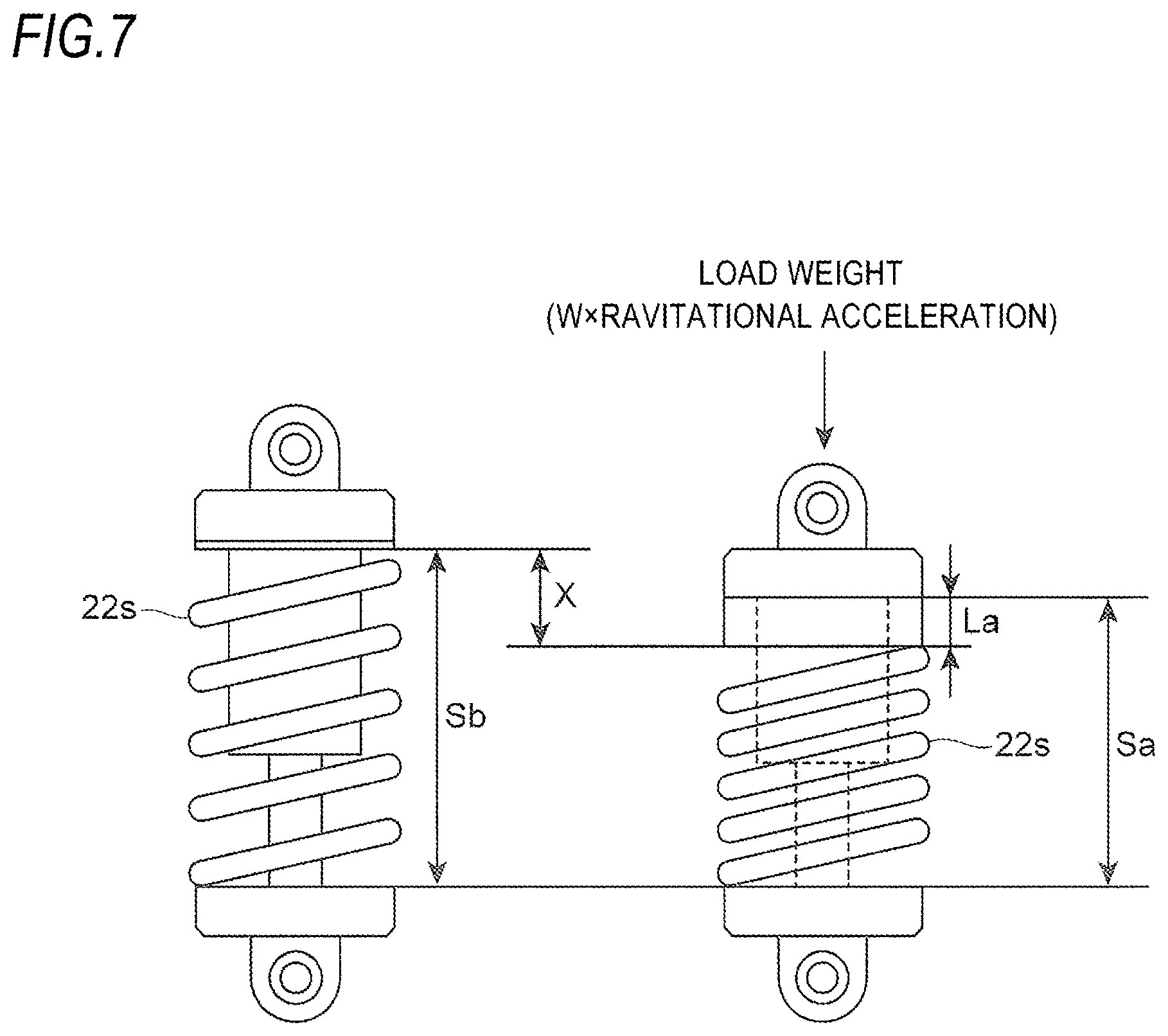 Patent US12134294 Figure 7 – Load weight derivation device, control device, suspension system, saddle-ride-type vehicle, vehicle height adjustment device