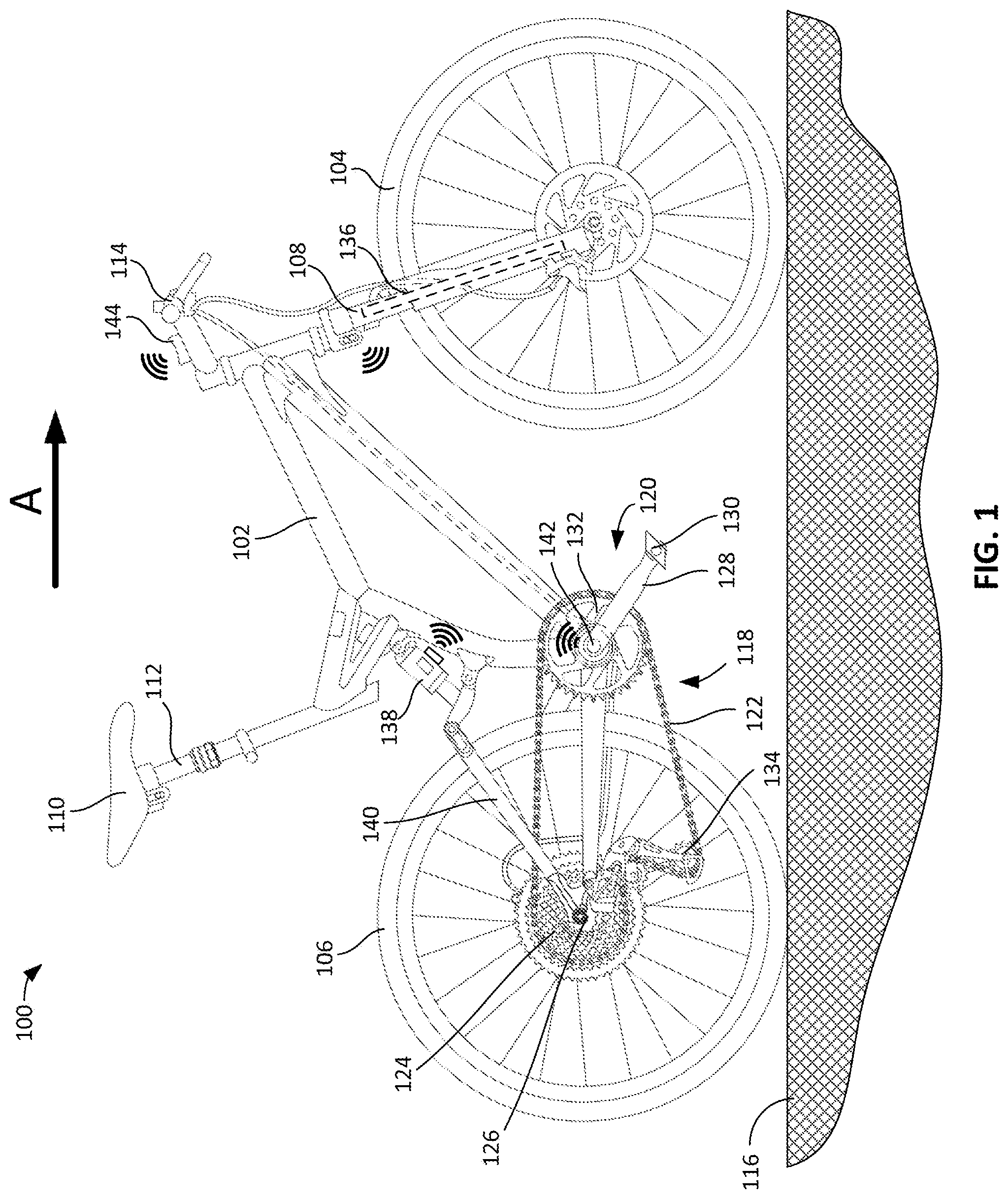 Patent US12134296 Figure 1 – Adjustable suspension components for bicycles