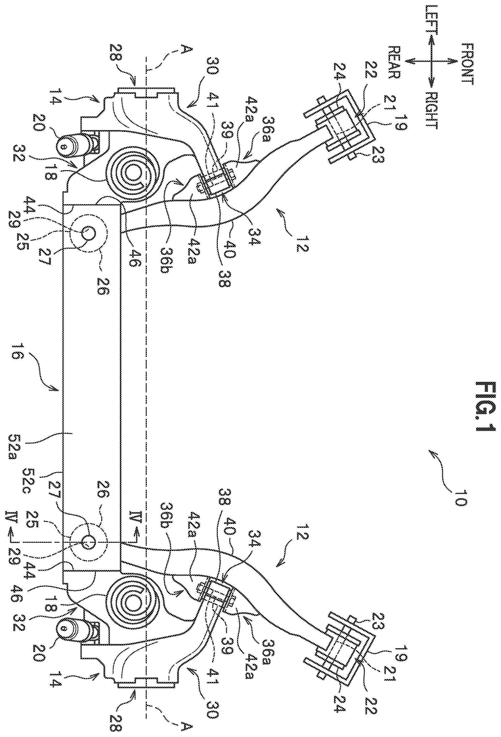 Patent US12134297 — Rear suspension construction — Figure 1