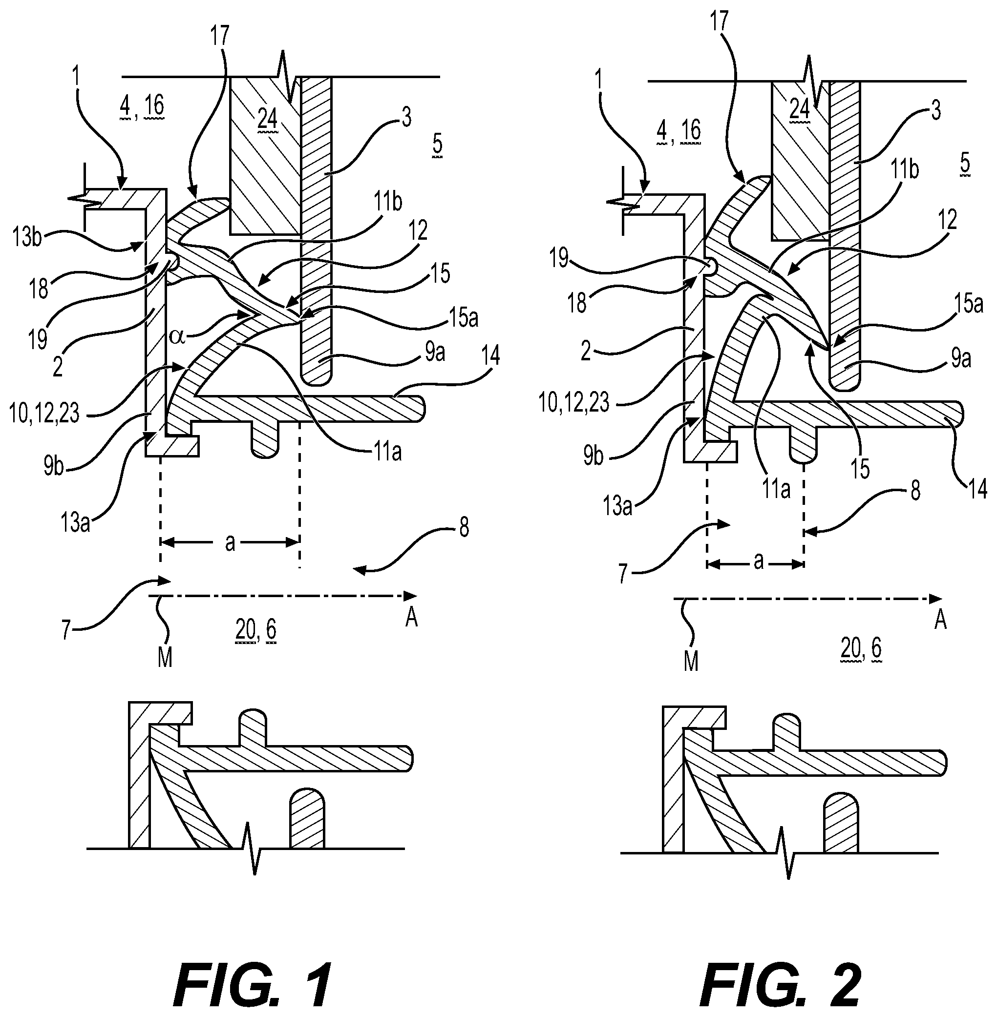 Patent US12134299 Figure 1 – Method for mounting a sealing device between a housing of an air-conditioning installation and a partition wall present in or on the vehicle interior of a motor vehicle