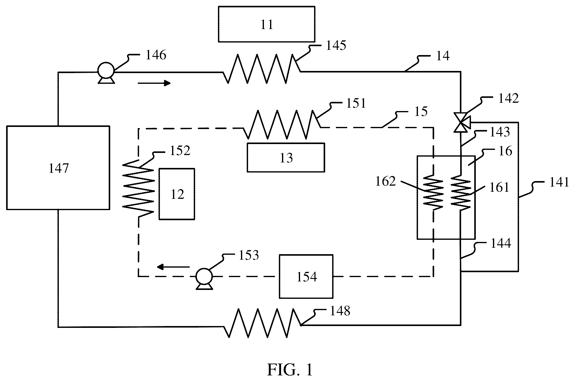Patent US12134303 Figure 1 – Temperature control system, temperature control method, and vehicle