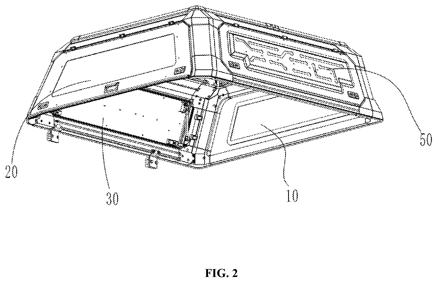 Patent US12134310 Figure 2 – High-strength lightweight automobile compartment tonneau cover