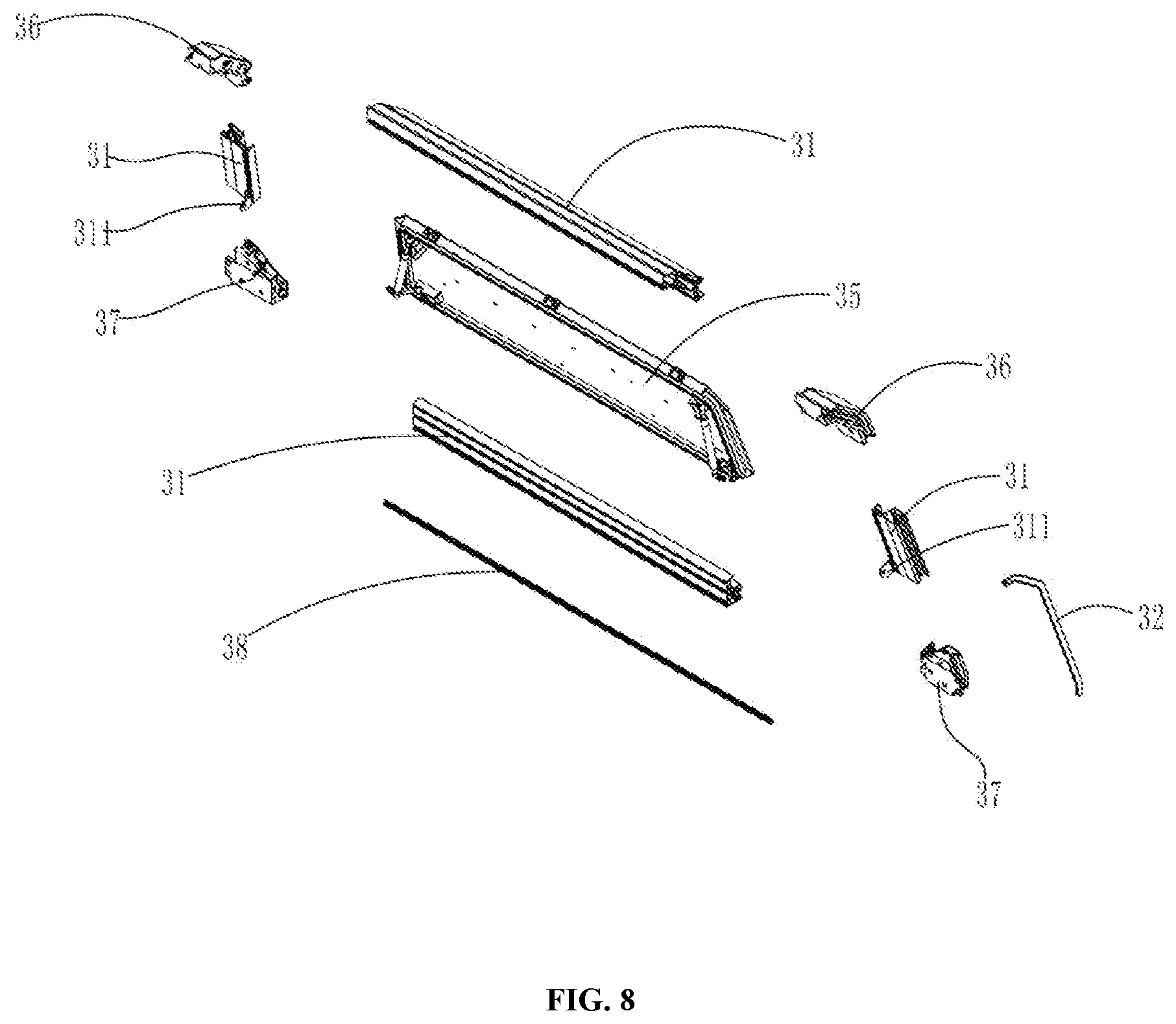 Patent US12134310 Figure 8 – High-strength lightweight automobile compartment tonneau cover