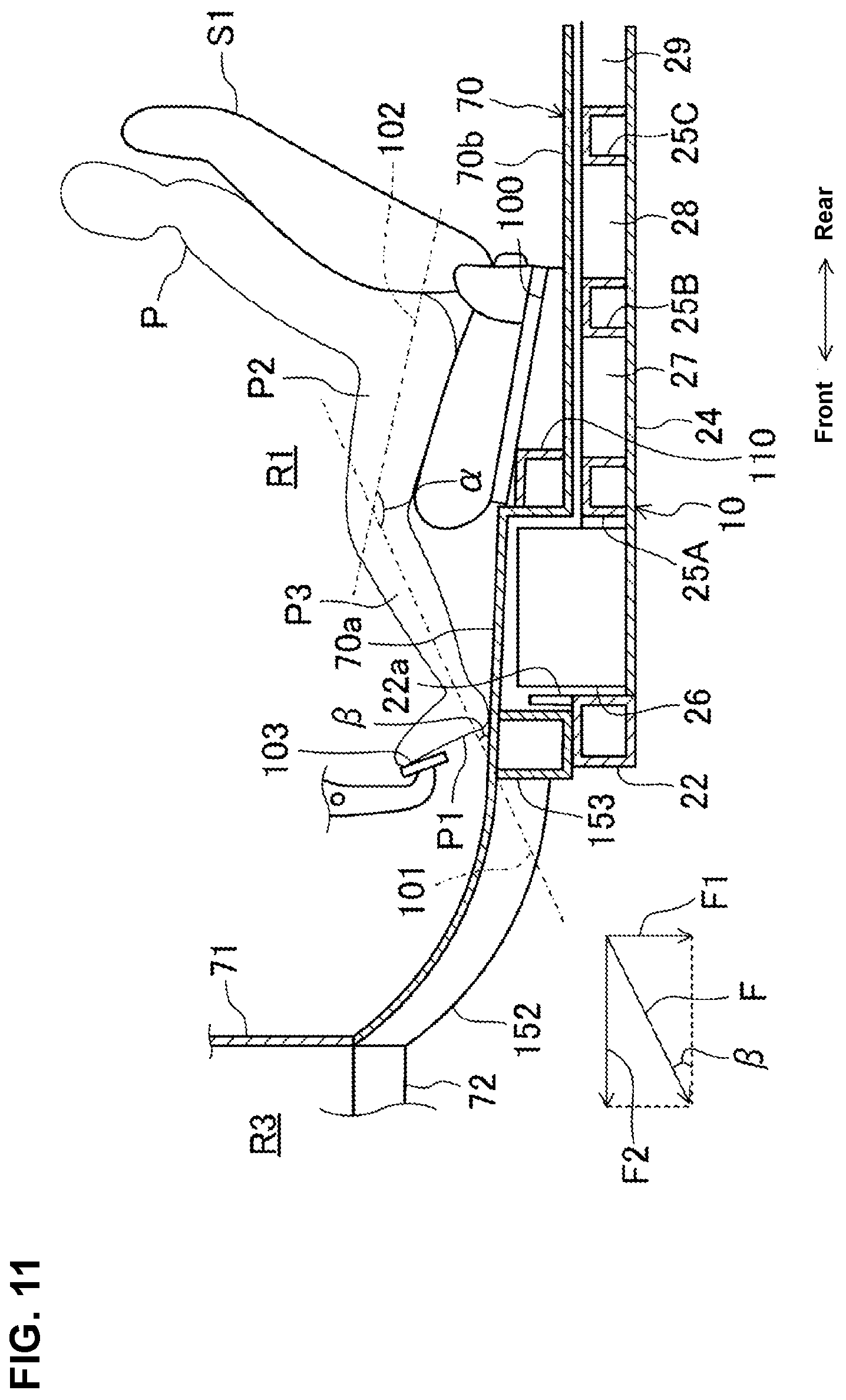 Patent US12134312 Figure 11 – Vehicle-body structure of electric automotive vehicle