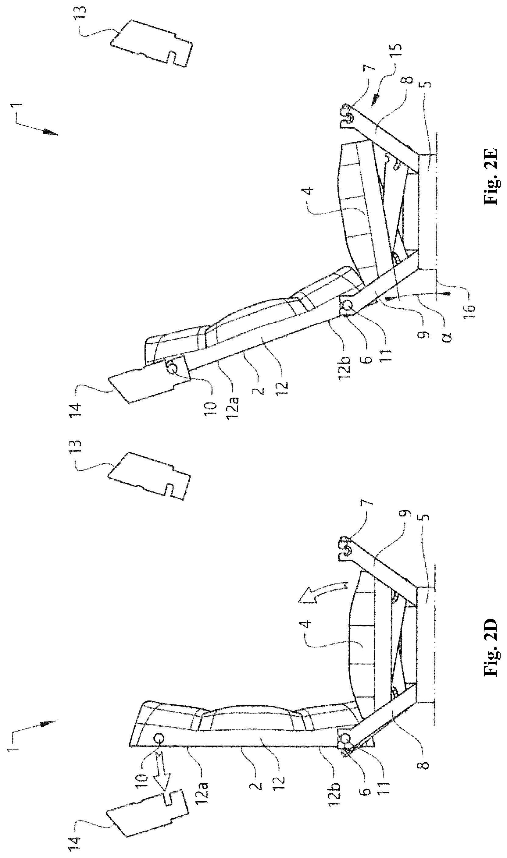 Patent US12134338 Figure 5 – Vehicle seat adjustable between a forward facing setup and a rearward facing setup