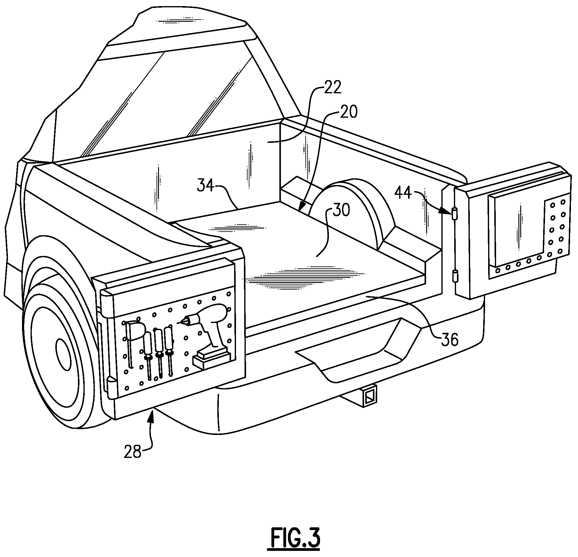 Patent US12134340 Figure 3 – Vehicle including load-assist roller