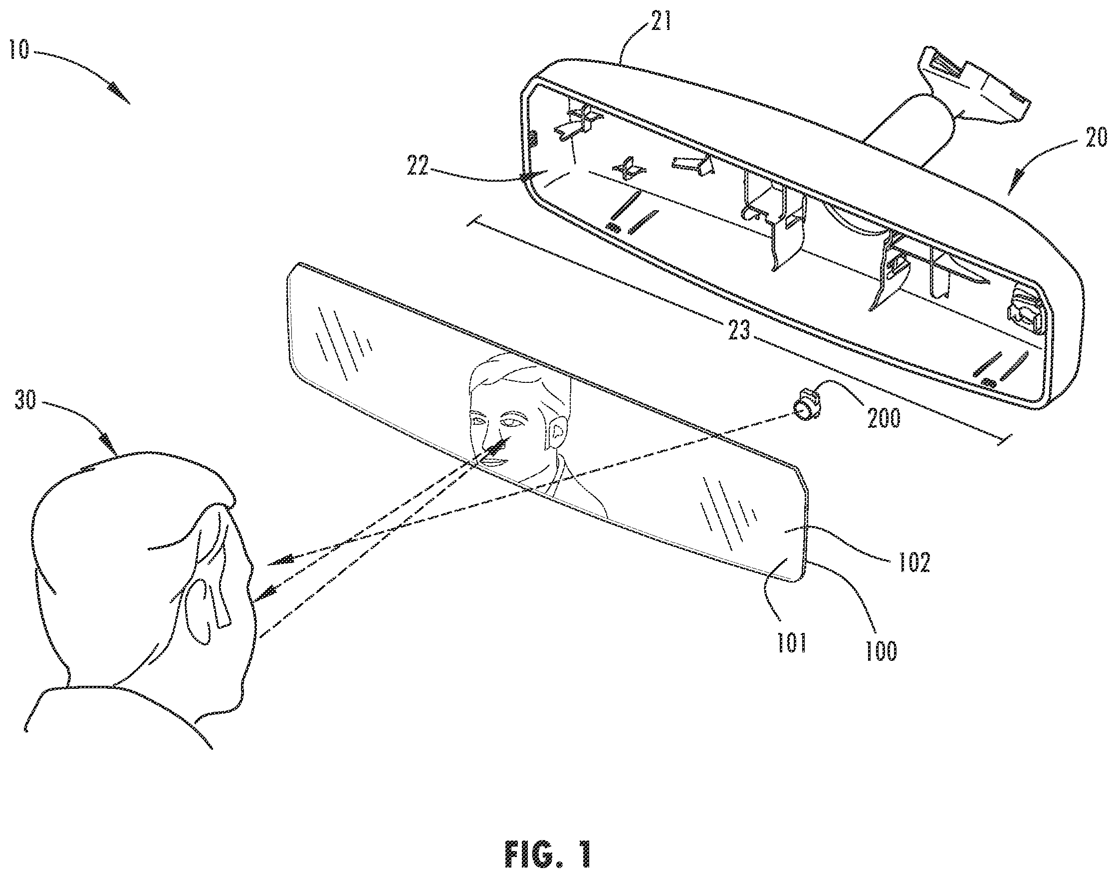 Patent US12134351 Figure 1 – Concealment panel with asymmetric reflectance