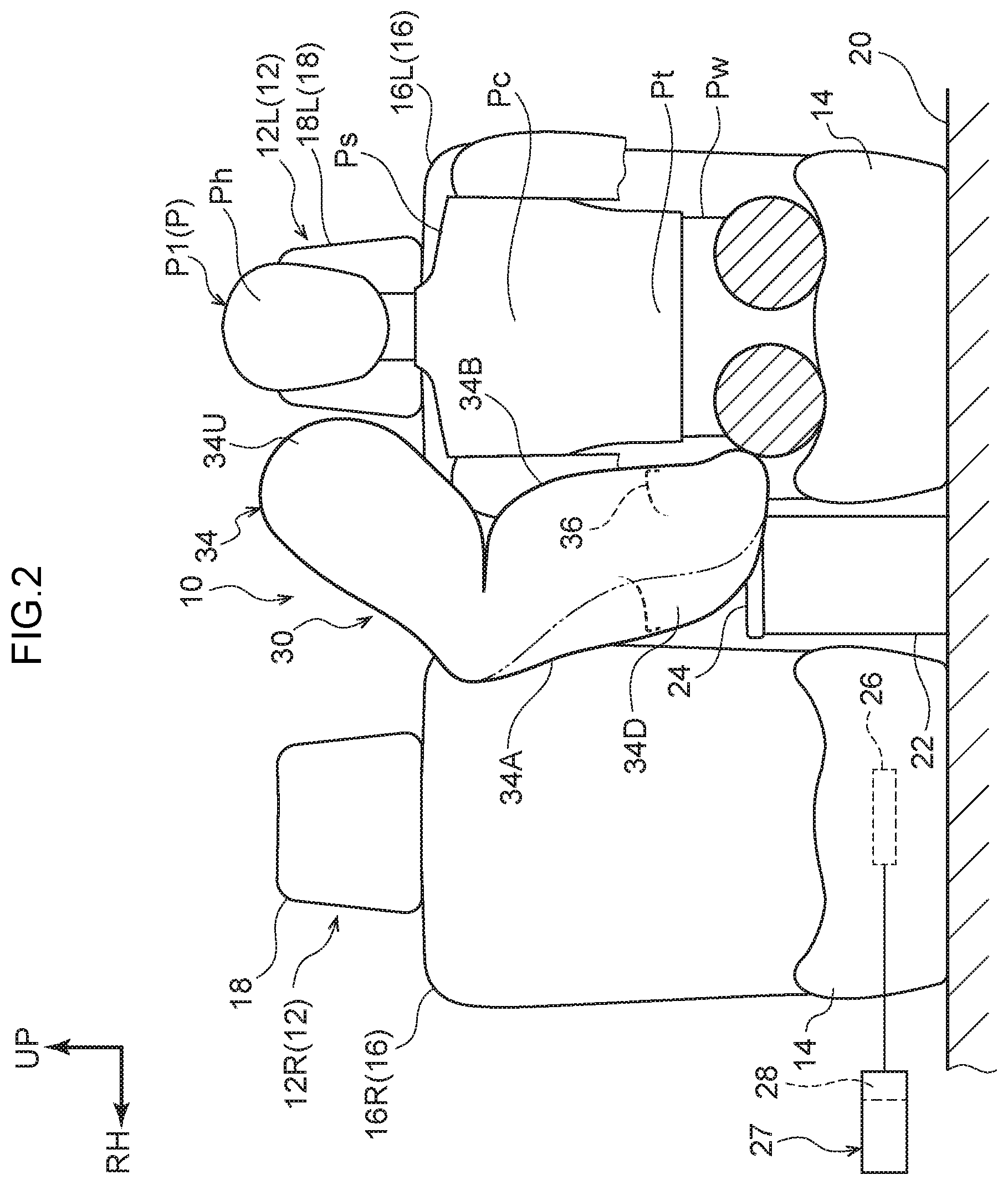 Patent US12134363 Figure 2 – Vehicle occupant restraint device
