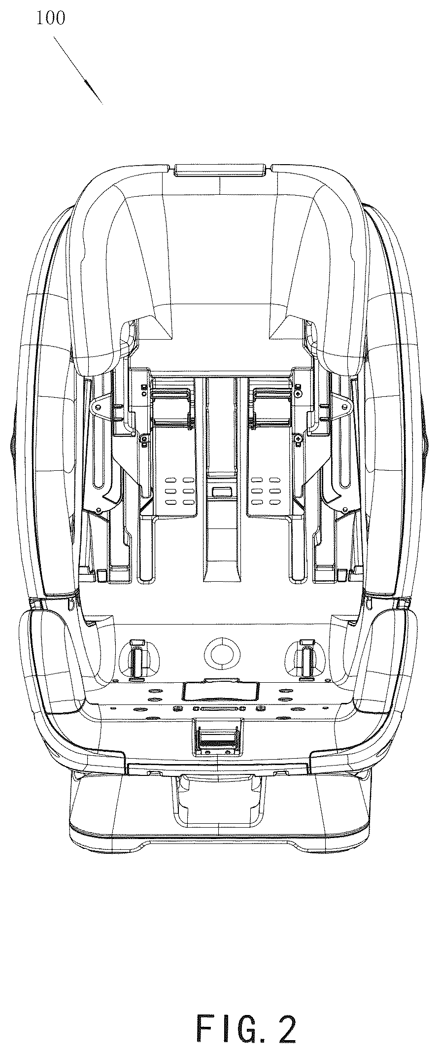 Patent US12134364 Figure 2 – Safety belt connecting structure and child safety seat