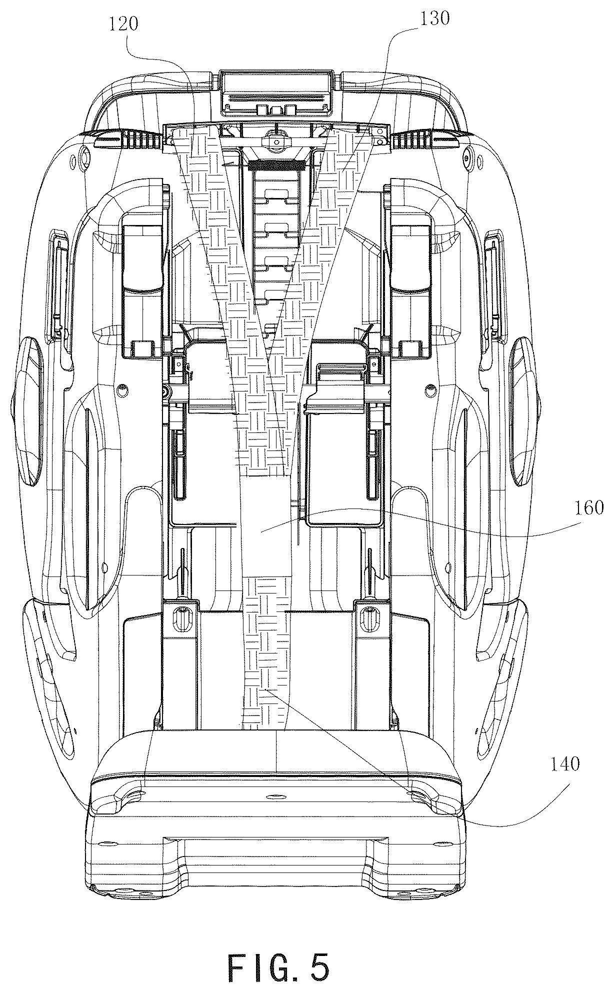 Patent US12134364 Figure 5 – Safety belt connecting structure and child safety seat