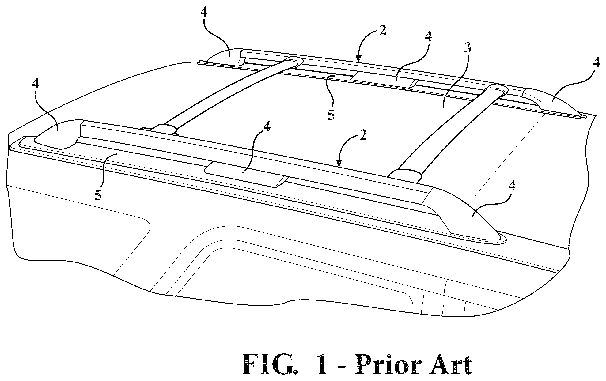 Patent US12134371 Figure 1 – One-piece vehicle roof rail