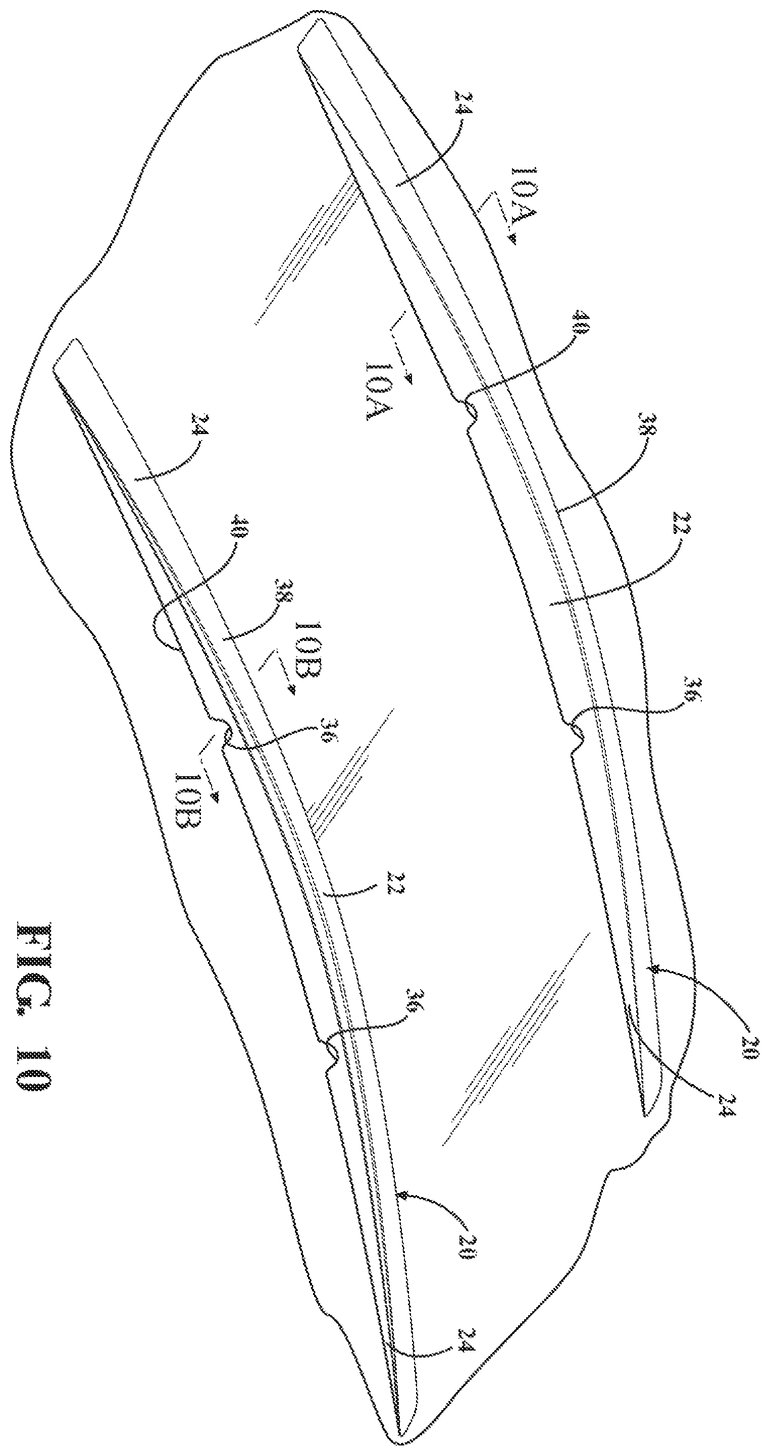 Patent US12134371 Figure 4 – One-piece vehicle roof rail
