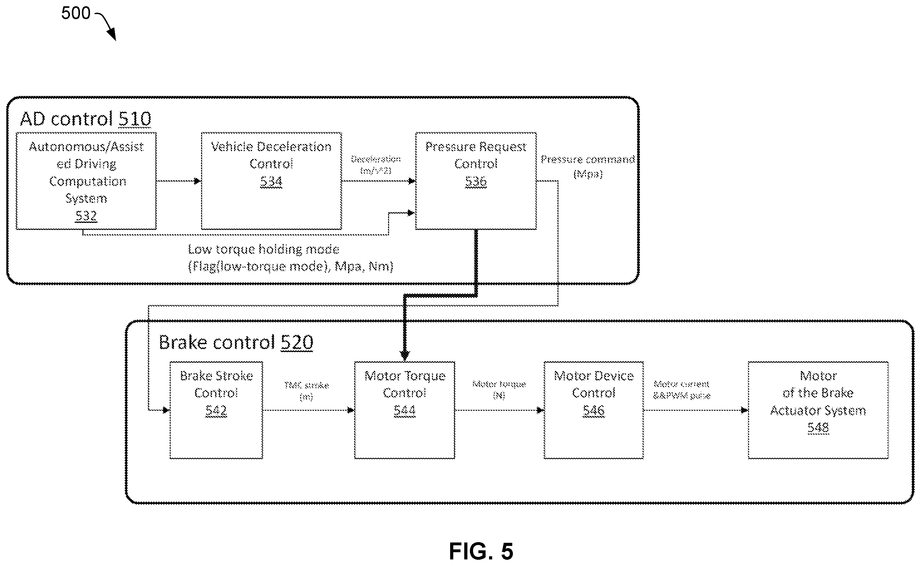 Patent US12134376 Figure 5 – Electrical power conservation during braking for autonomous or assisted driving vehicles