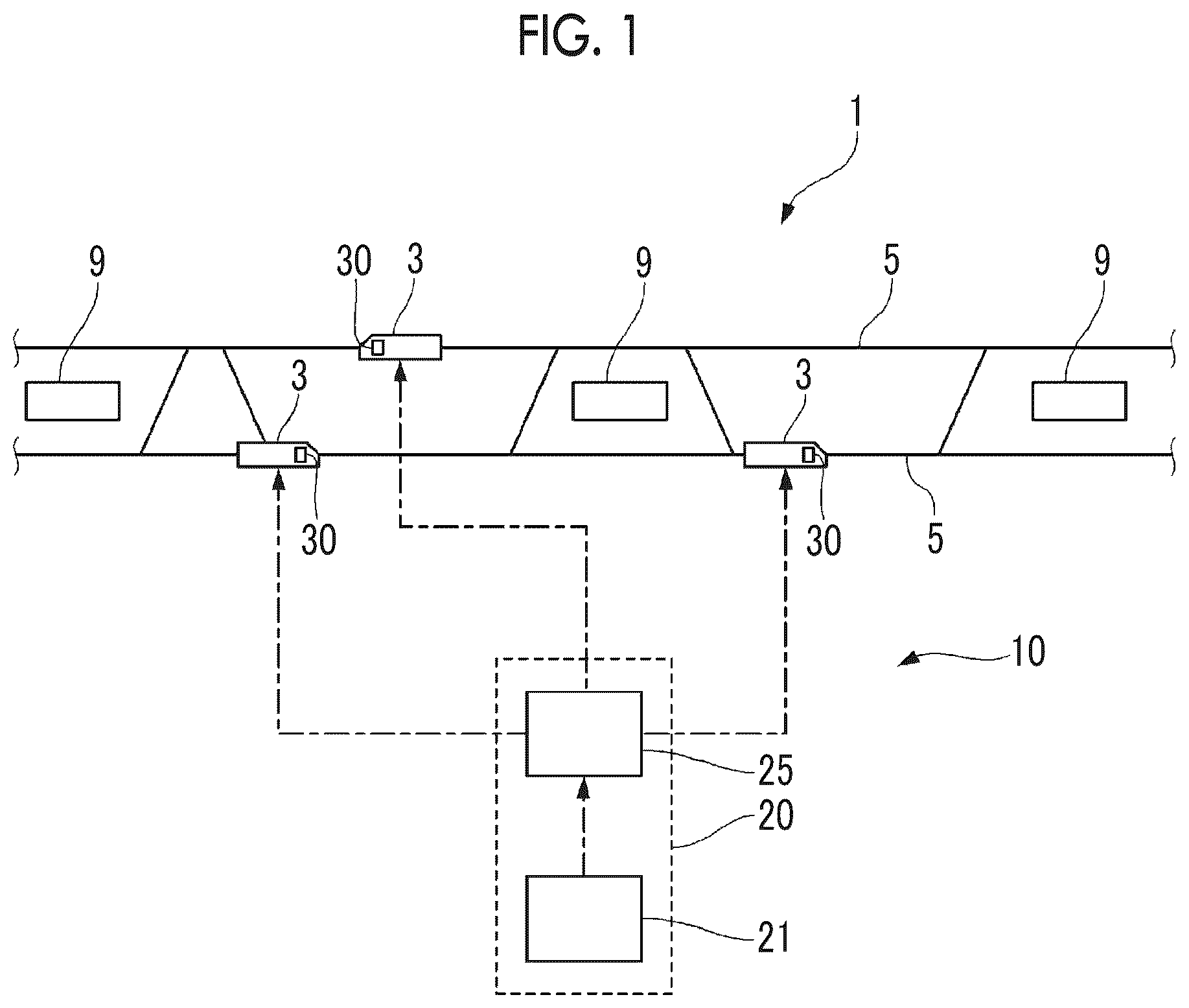 Patent US12134416 Figure 1 – Traffic control system