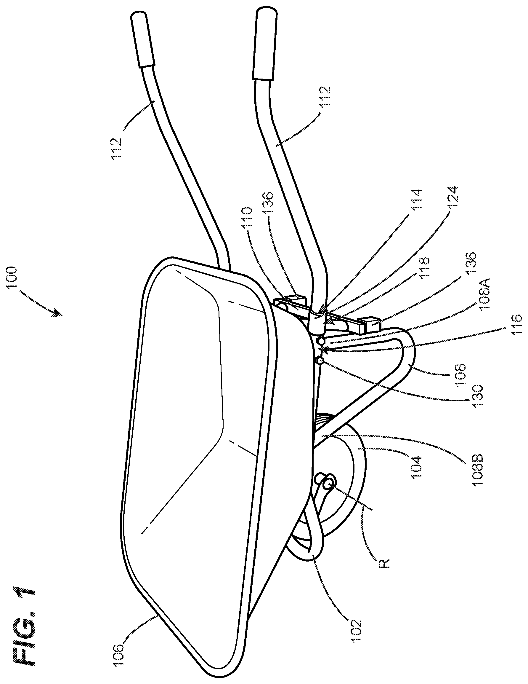 Patent US12134417 — Wheelbarrow and kit for assembling same — Figure 1