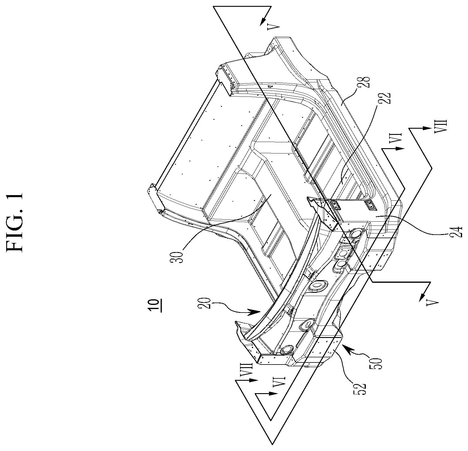 Patent US12134423 — Front vehicle body structure — Figure 1
