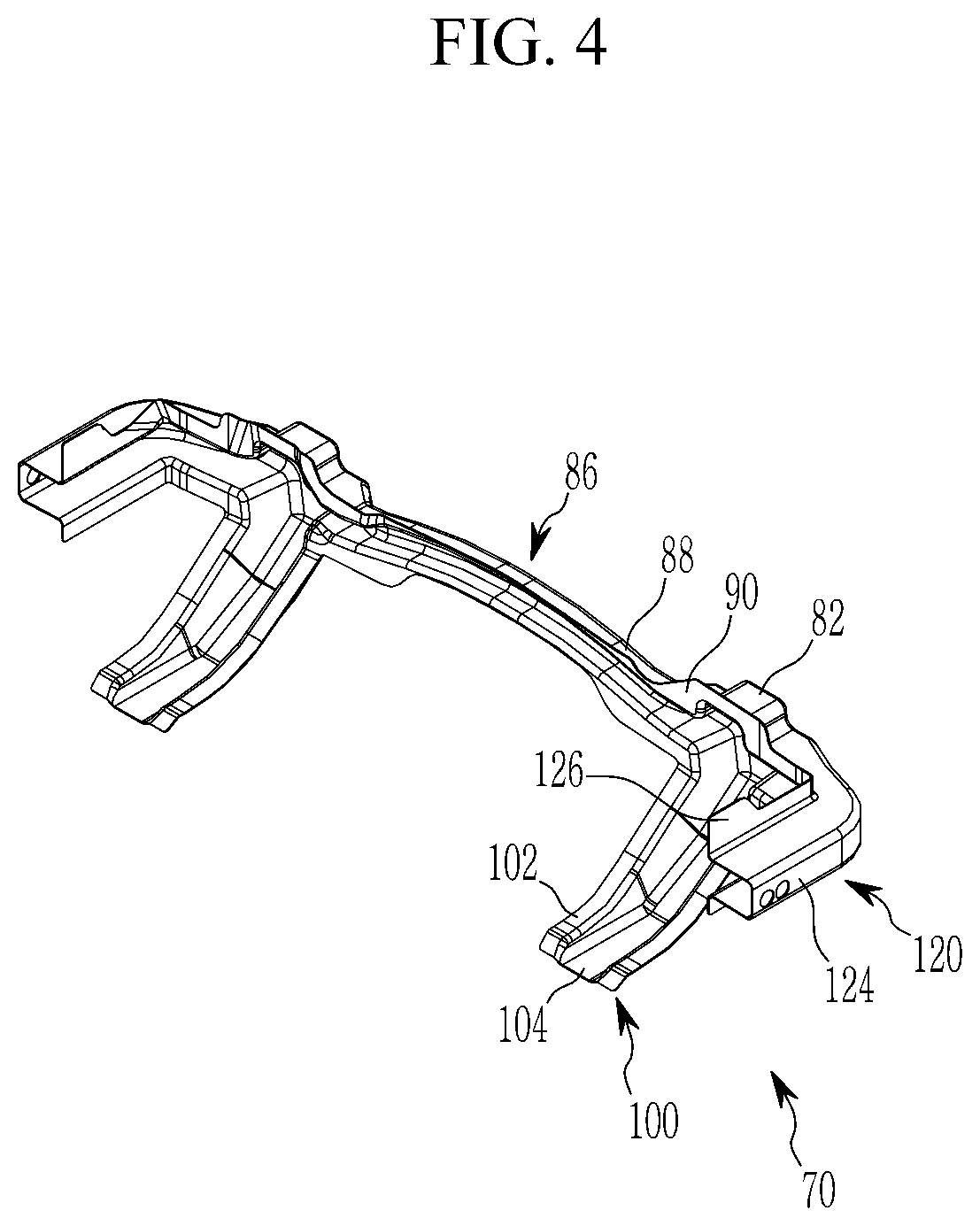 Patent US12134423 Figure 4 – Front vehicle body structure