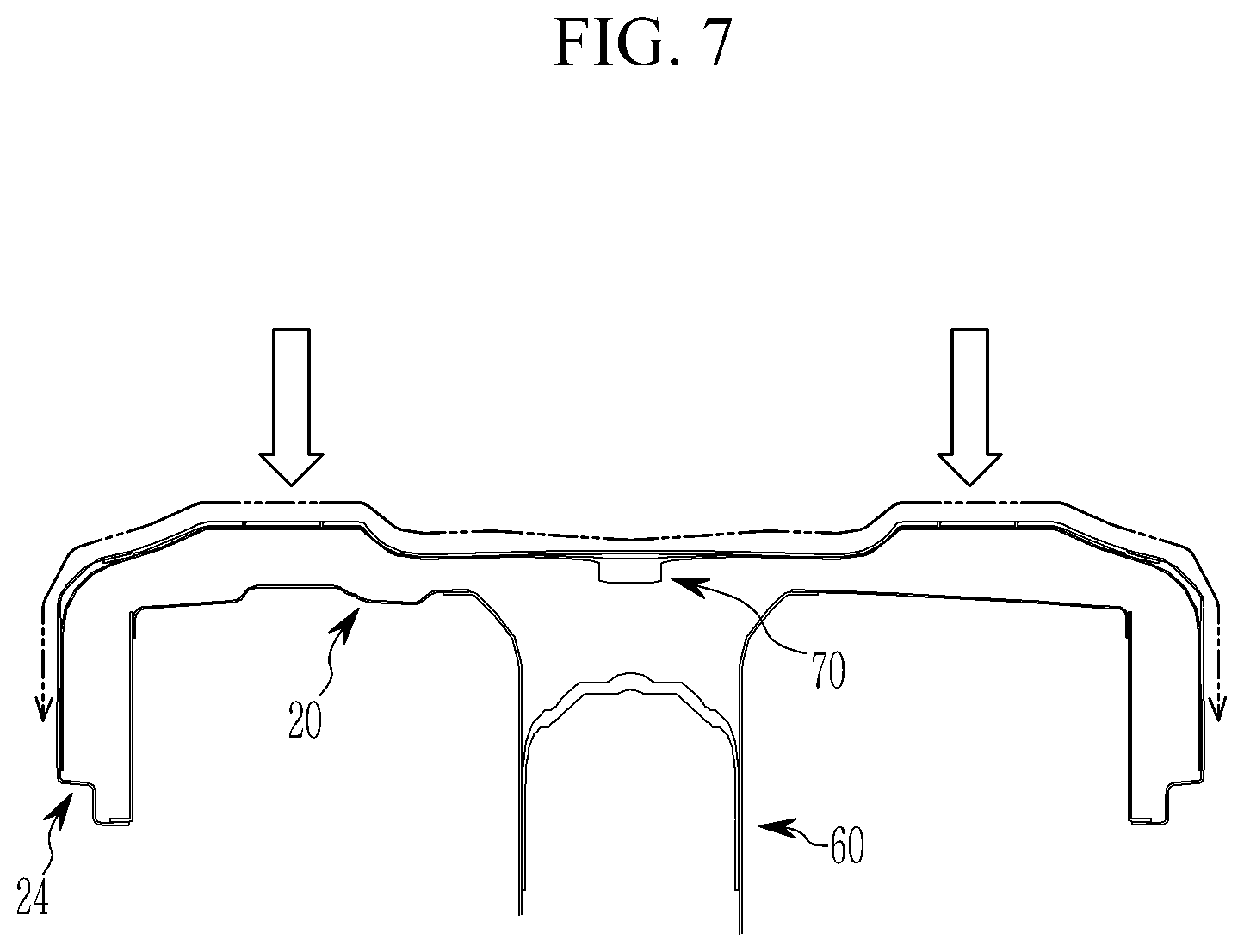 Patent US12134423 Figure 7 – Front vehicle body structure
