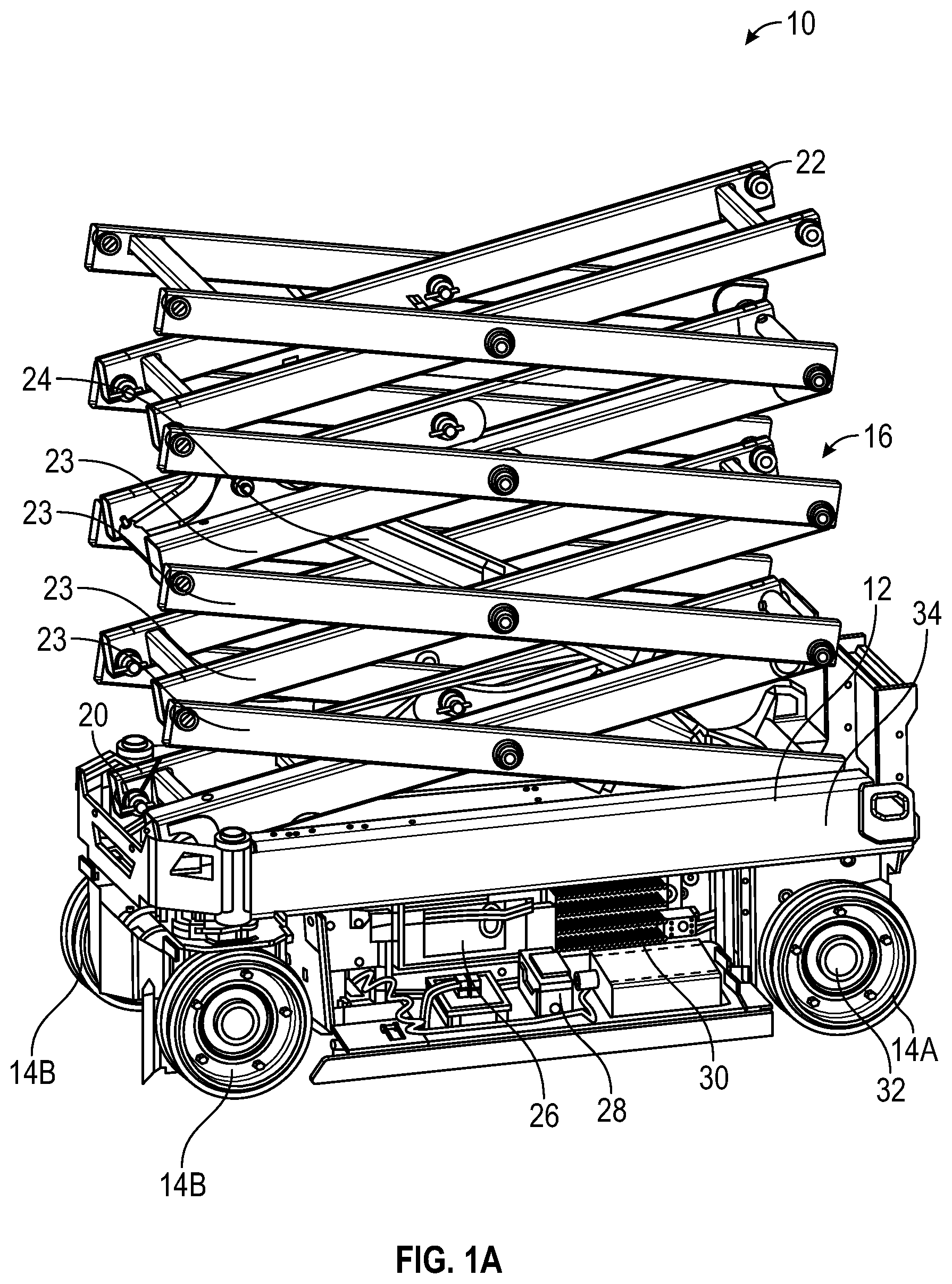 Patent US12134428 Figure 1 – Lift steering systems and methods